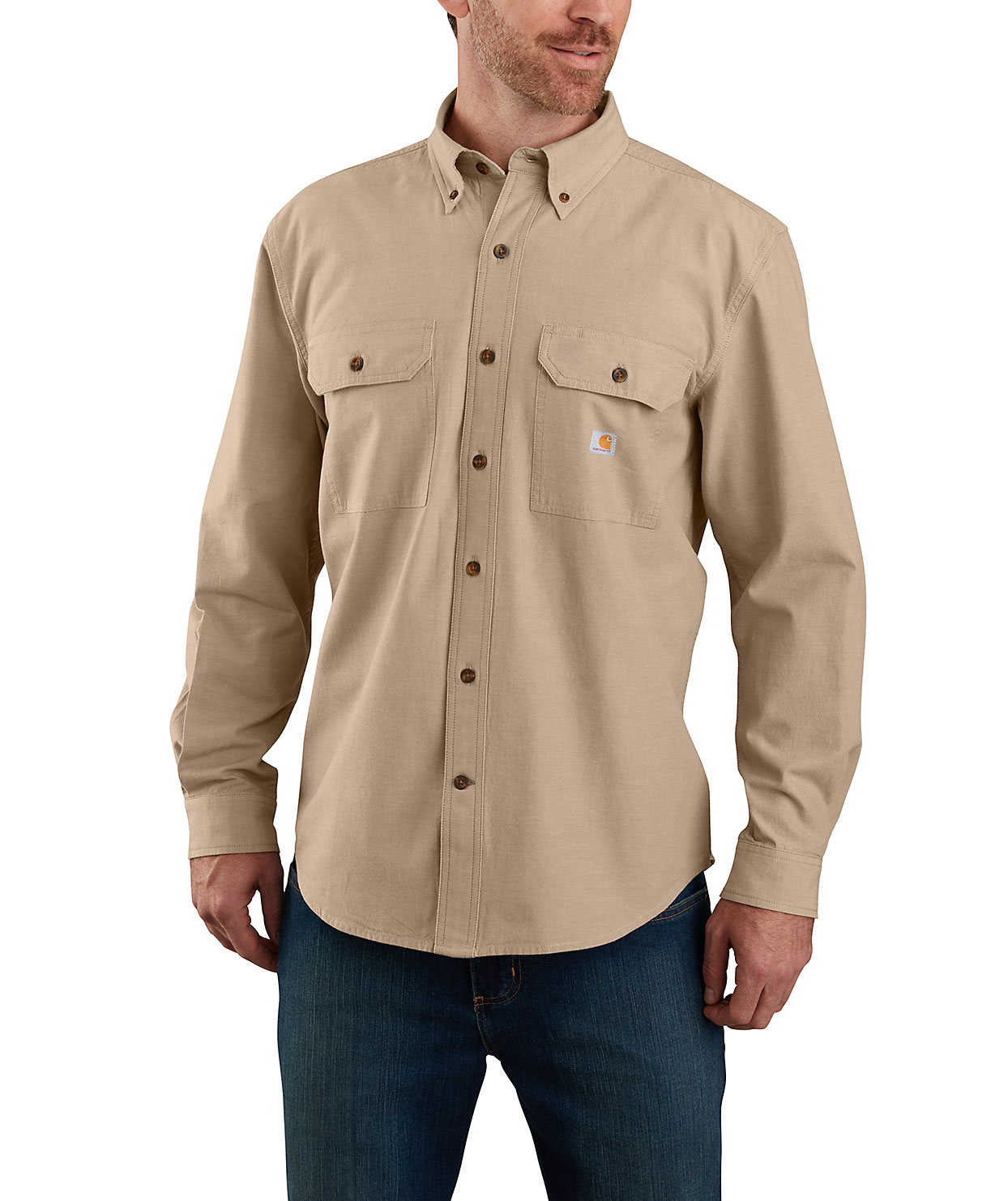 Carhartt Chambray skjorta, Dark Tan Chambray