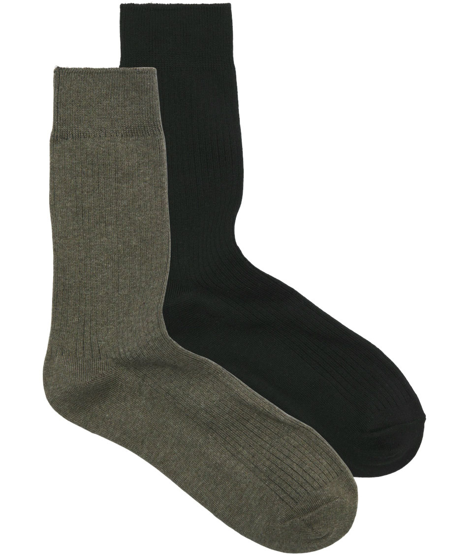 Jack & Jones JACPREMIUM 2-pak str&oslash;mper, Black/Olive Night Melange, Black/Olive Night Melange, swatch