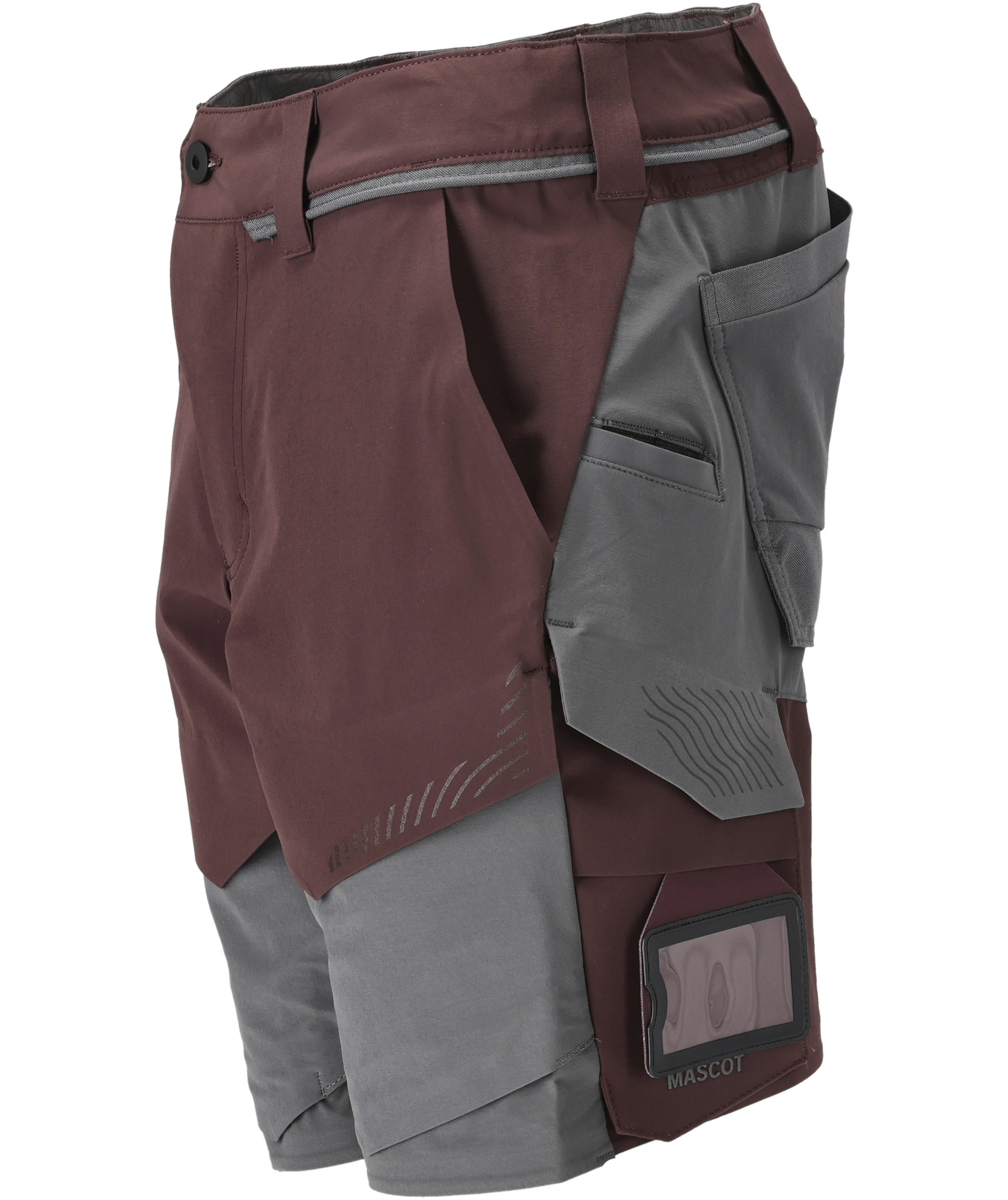 Mascot Customized arbeidsshorts full stretch, Bordeaux/Steingr&aring;, large image number 5