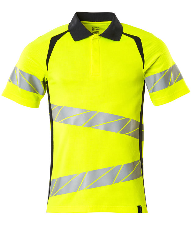 Mascot Accelerate Safe polo T-skjorte, Hi-Vis Gul/M&oslash;rk Marine, Hi-Vis Gul/M&oslash;rk Marine, swatch