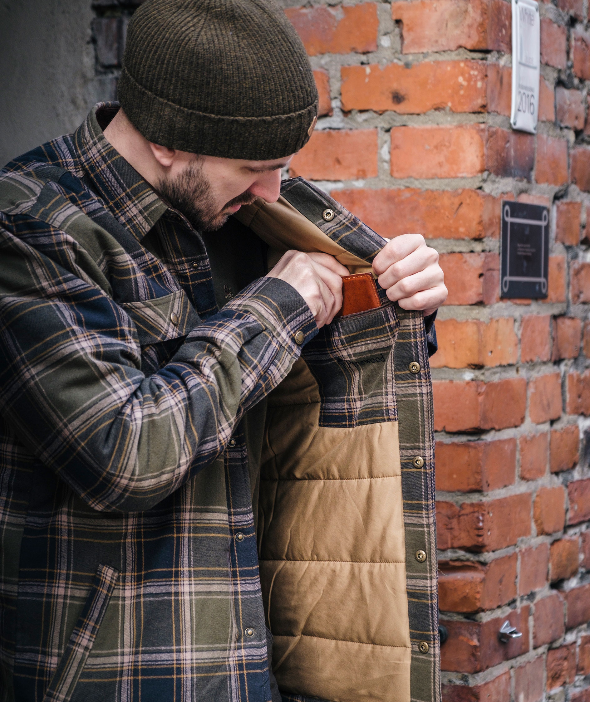 Pinewood Finnveden Checked regular fit foret skovmandsskjorte, Mossgreen/Black, large image number 3