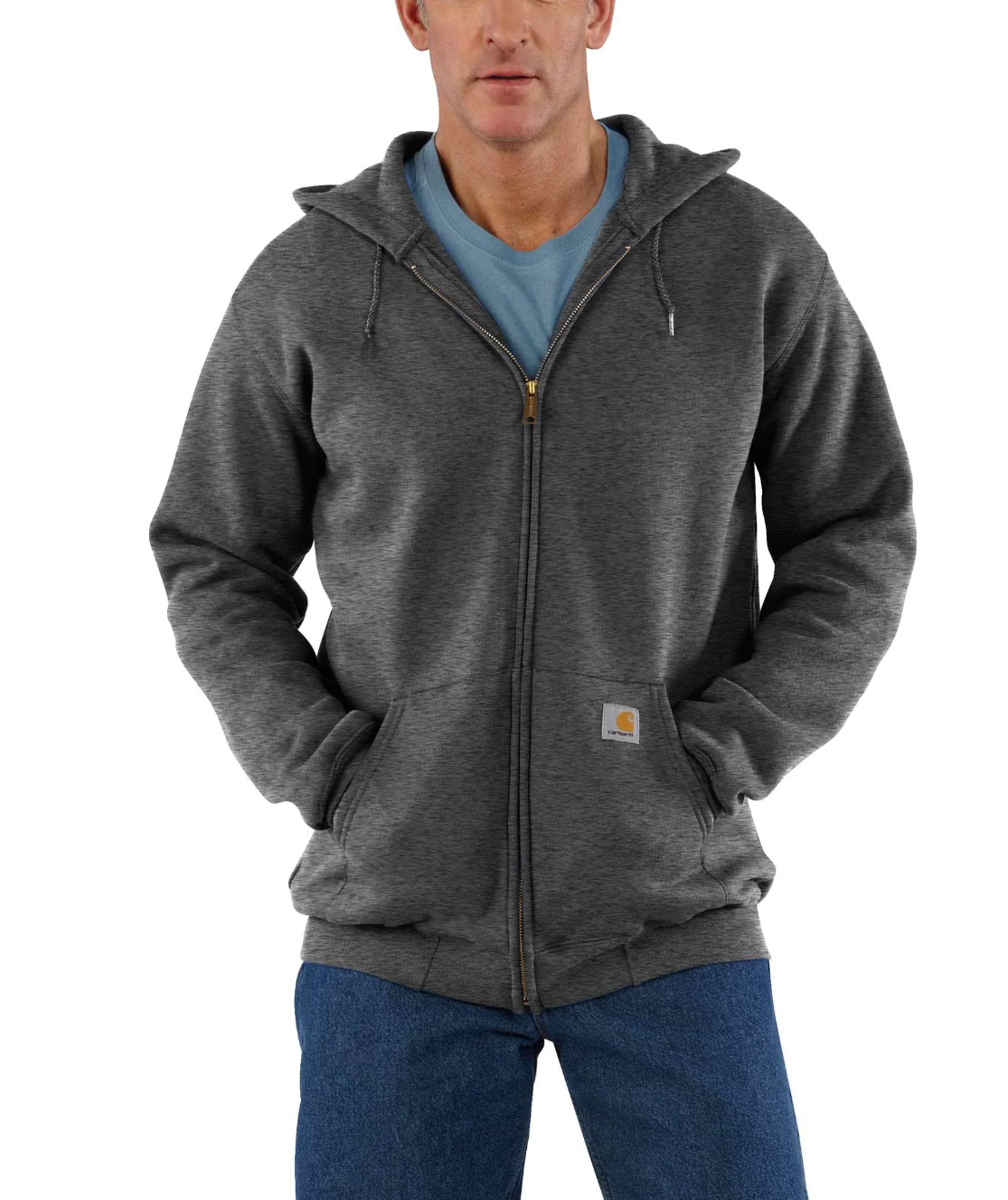 Carhartt Marquette hoodie med dragkedja, Carbon Heather