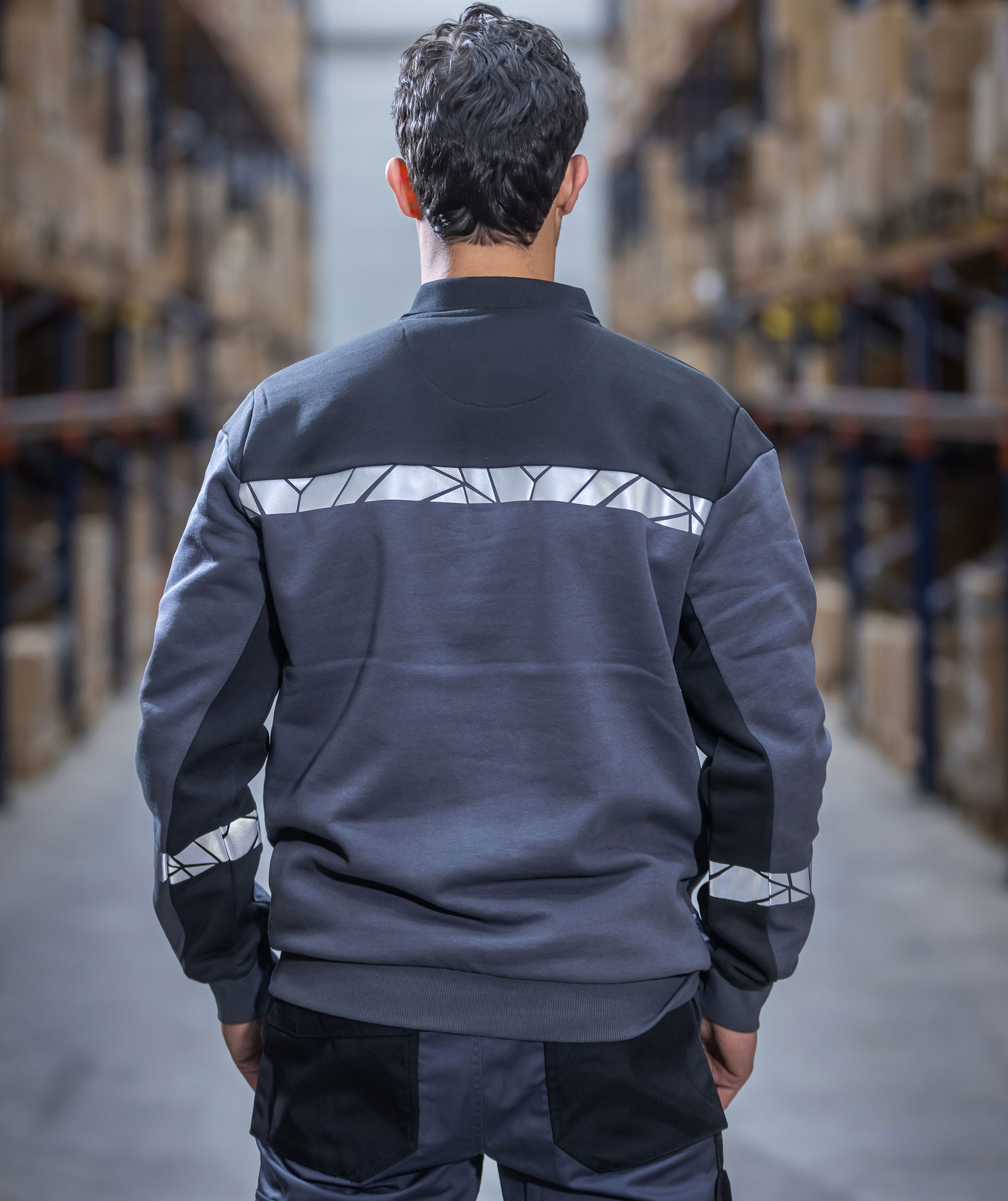ProJob half zip sweatshirt 7102, Marine/Sort, large image number 2