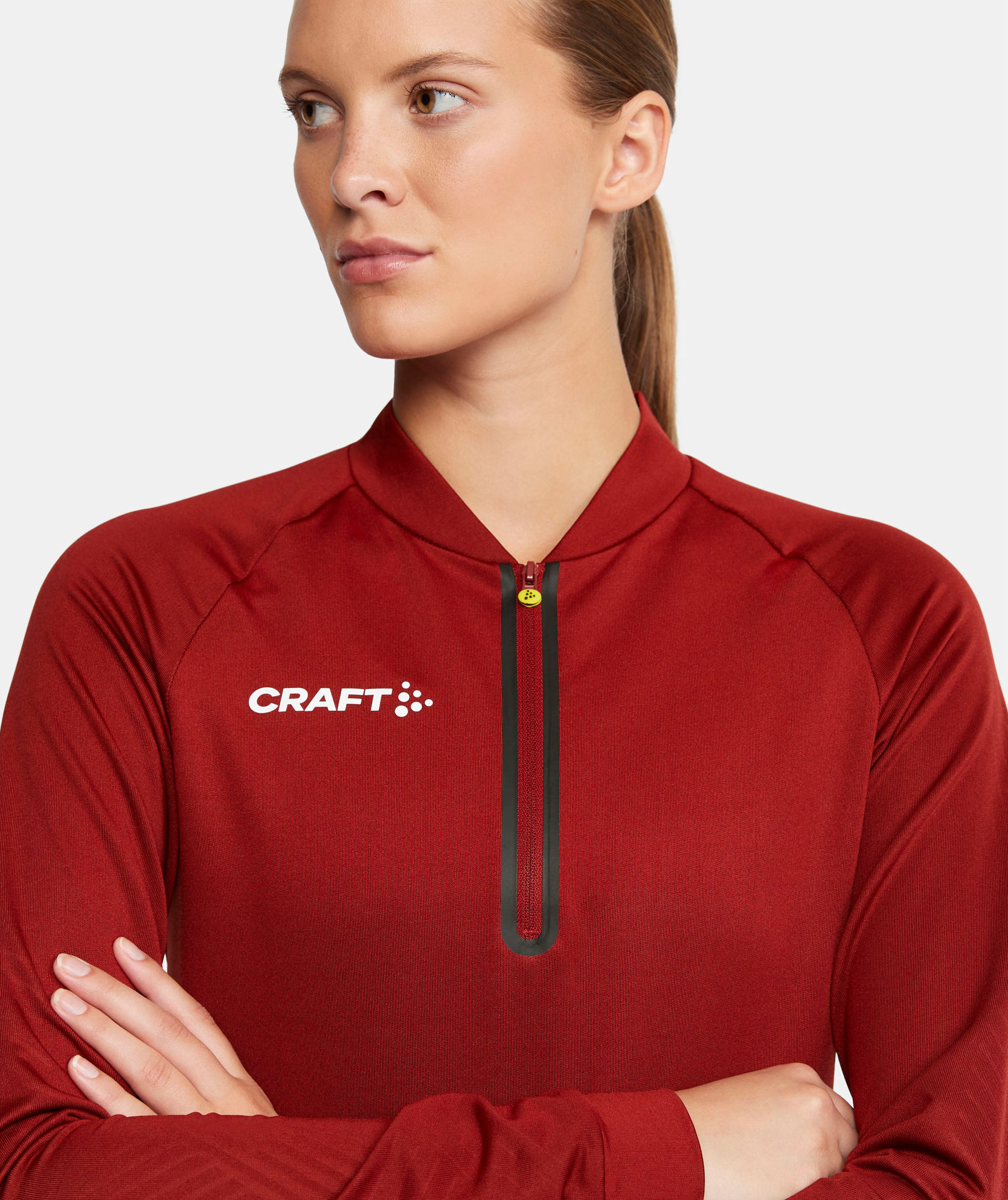 Craft Extend halfzip dame treningsgenser, Rhubarb, large image number 4