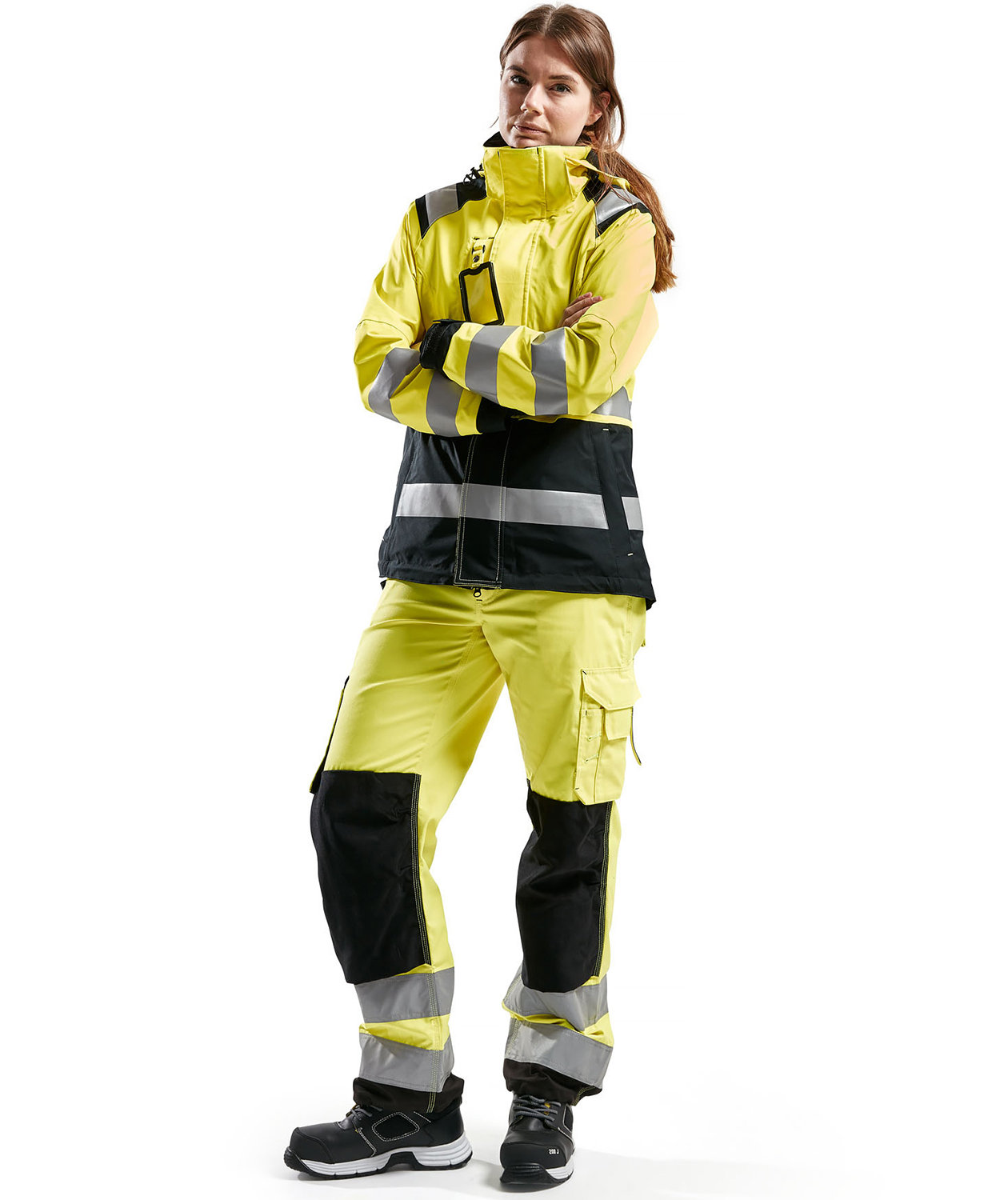 Bl&aring;kl&auml;der dame skalljakke, Hi-vis Gul/Svart