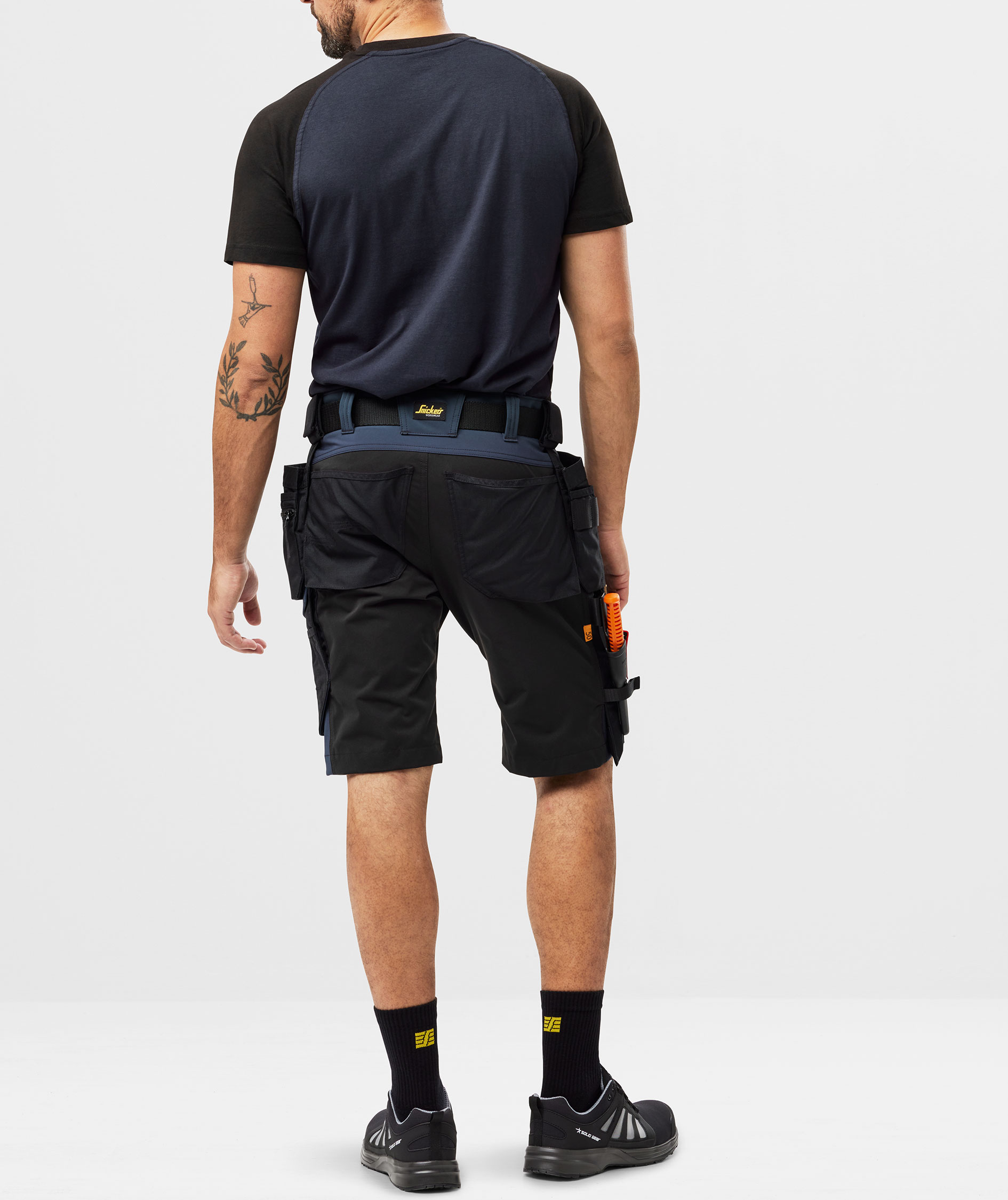 Snickers AllroundWork h&aring;ndverkershorts 6175 full stretch, Navy/black, large image number 3