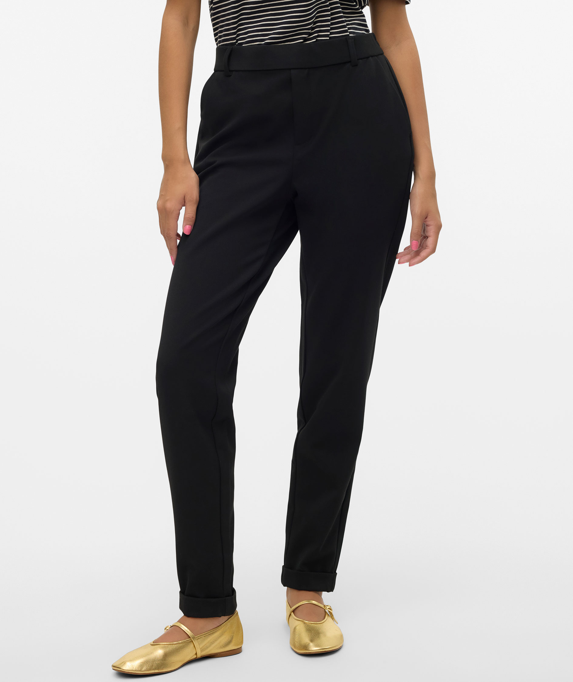Vero Moda VMMAYA LOOSE SOLID women's trousers, Black, large image number 1