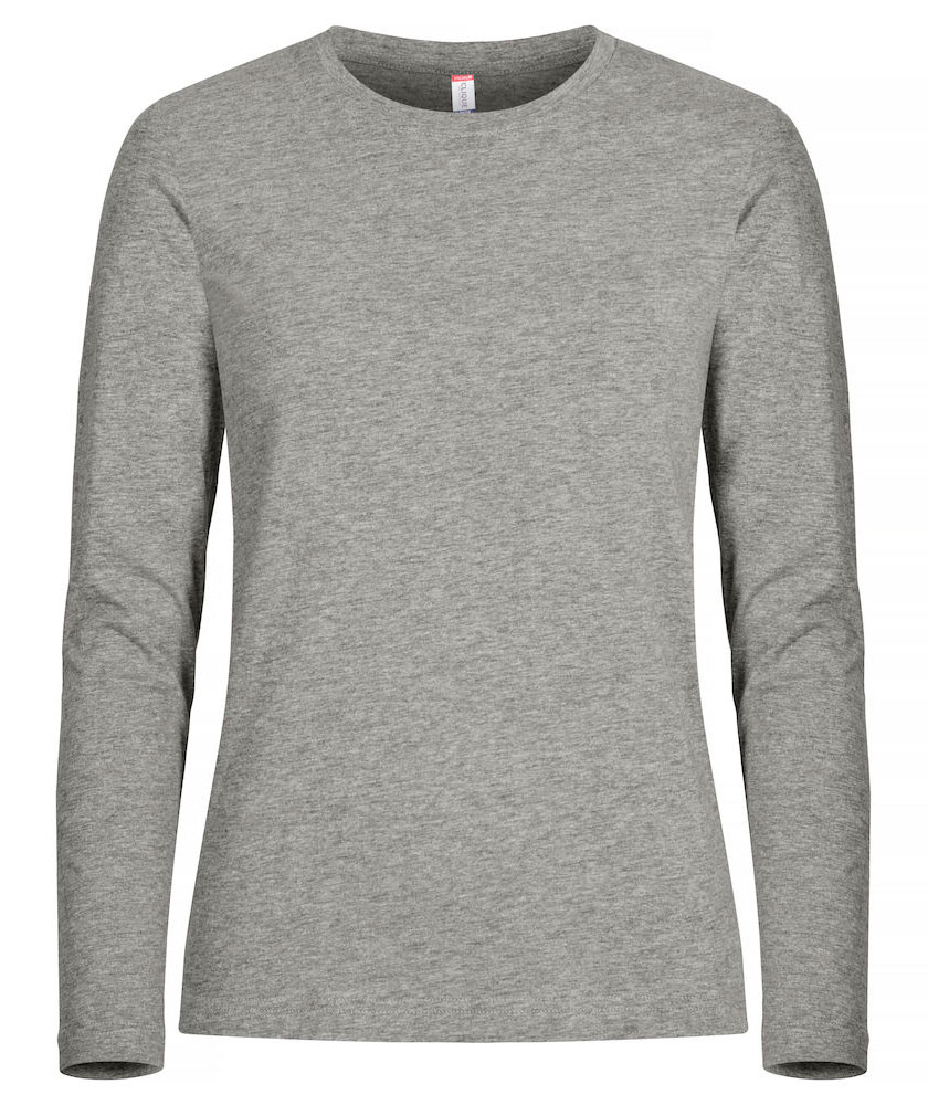 Clique dame Premium Fashion lang&aelig;rmet t-shirt, Grey melange , Grey melange , swatch