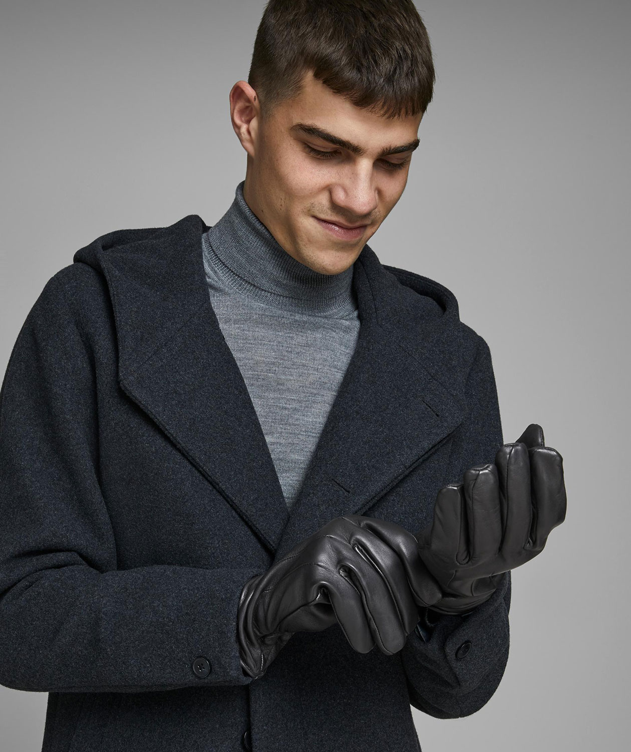 Jack & Jones JACMONTANA l&aelig;rhansker, Svart