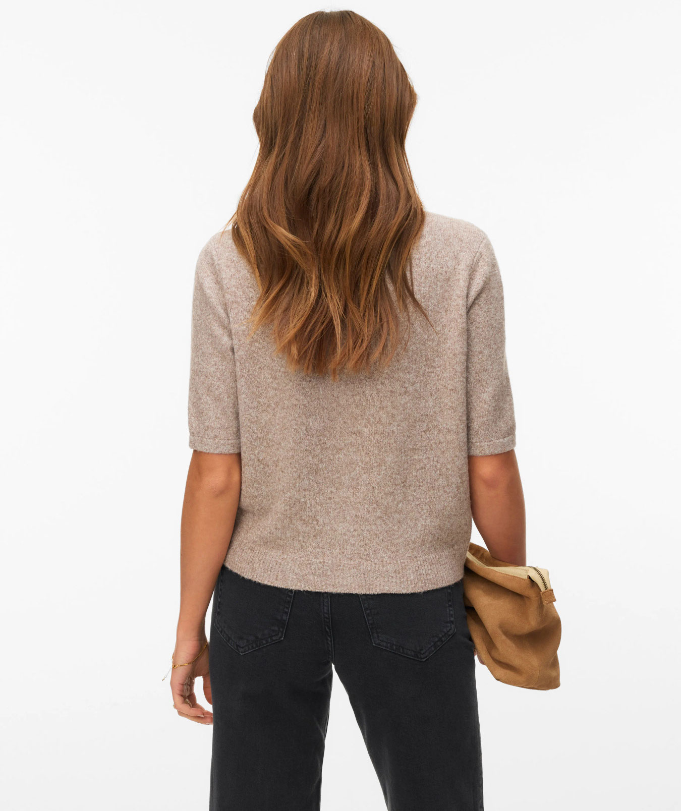 Vero Moda VMDOFFY kort&auml;rmad cardigan dam, Moon Rock Melange, large image number 2