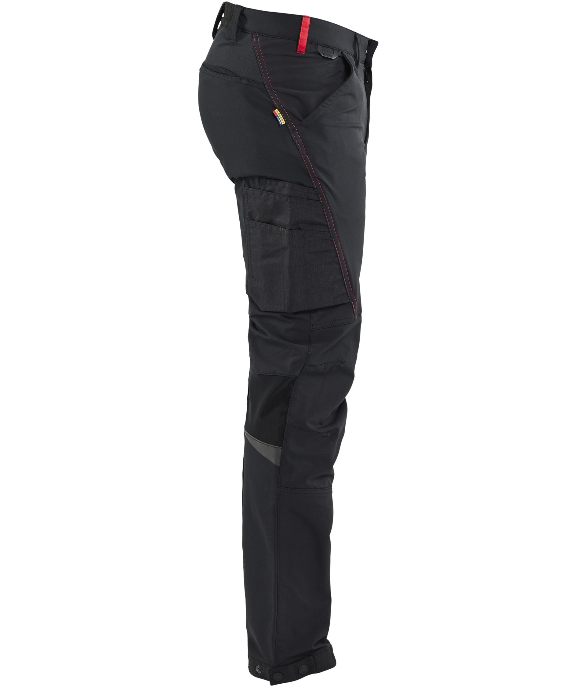 Bl&aring;kl&auml;der servicebyxa full stretch, Svart/R&ouml;d, large image number 3