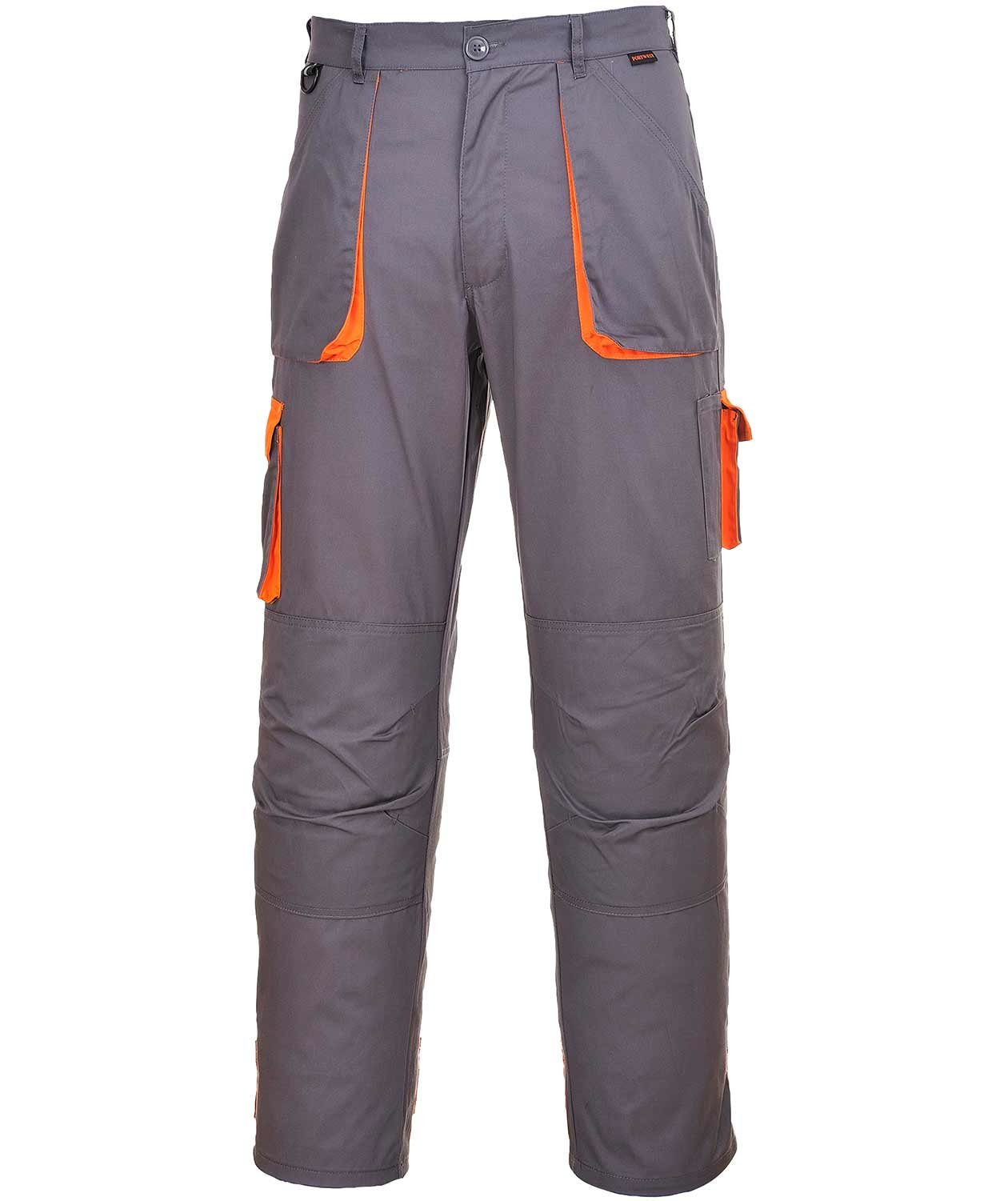 Portwest Texo arbejdsbukser, Gr&aring;/orange