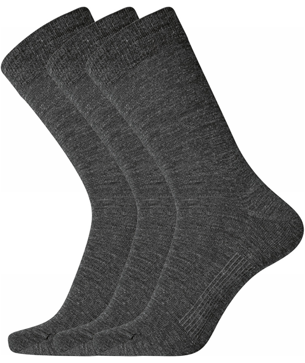 Dovre 3-pack ullstrumpor, M&ouml;rkgr&aring; melange