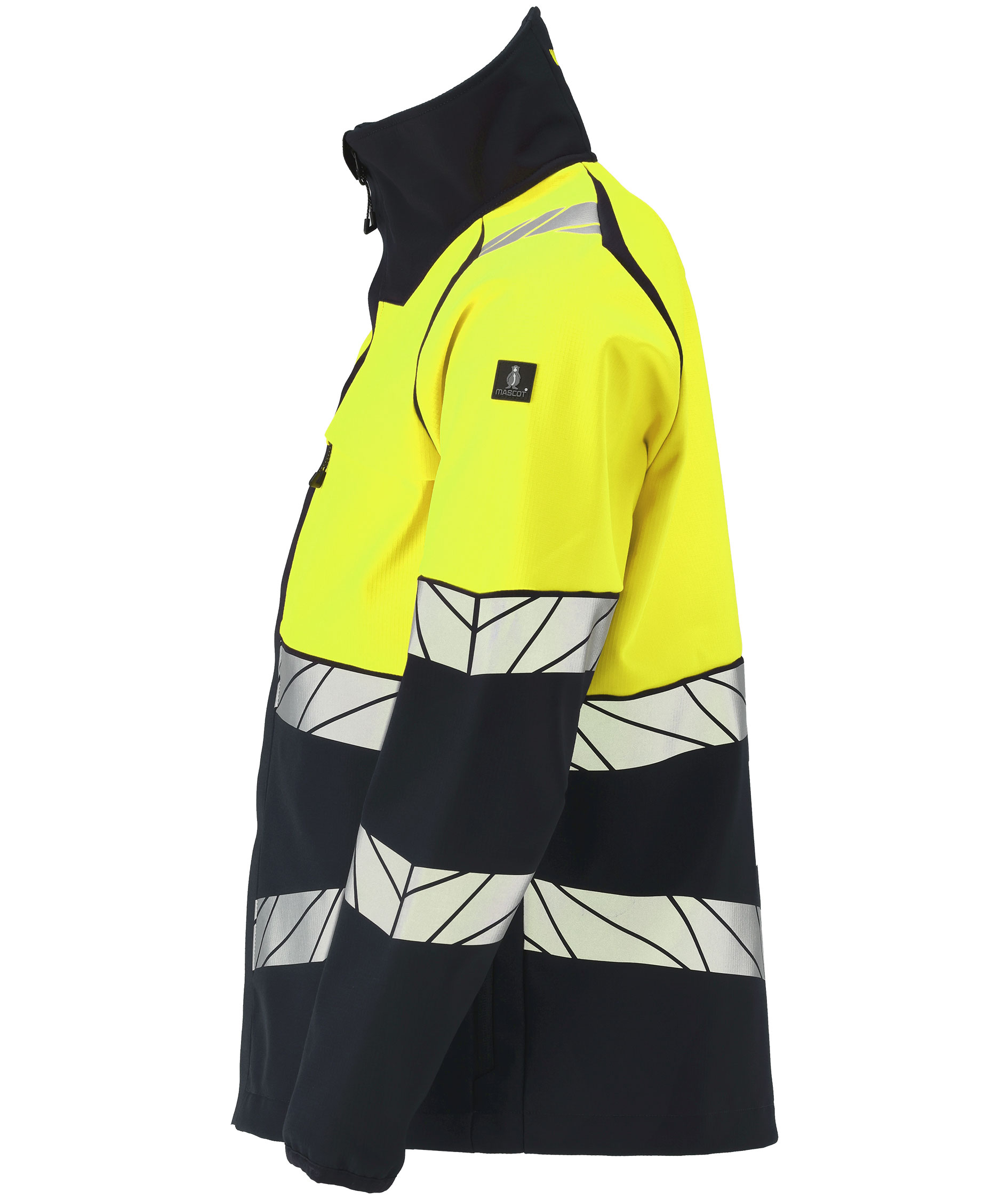 Mascot Accelerate Safe softshelljakke, M&oslash;rk Marine/Hi-Vis Gul, large image number 3