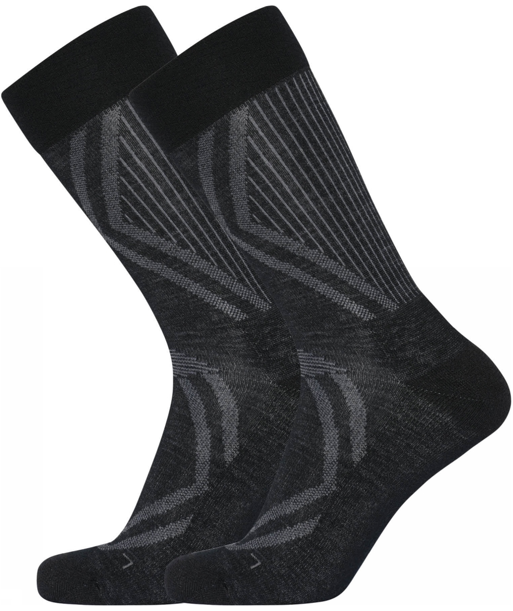 Dovre 2-pak terry sole uldsokker, Sort