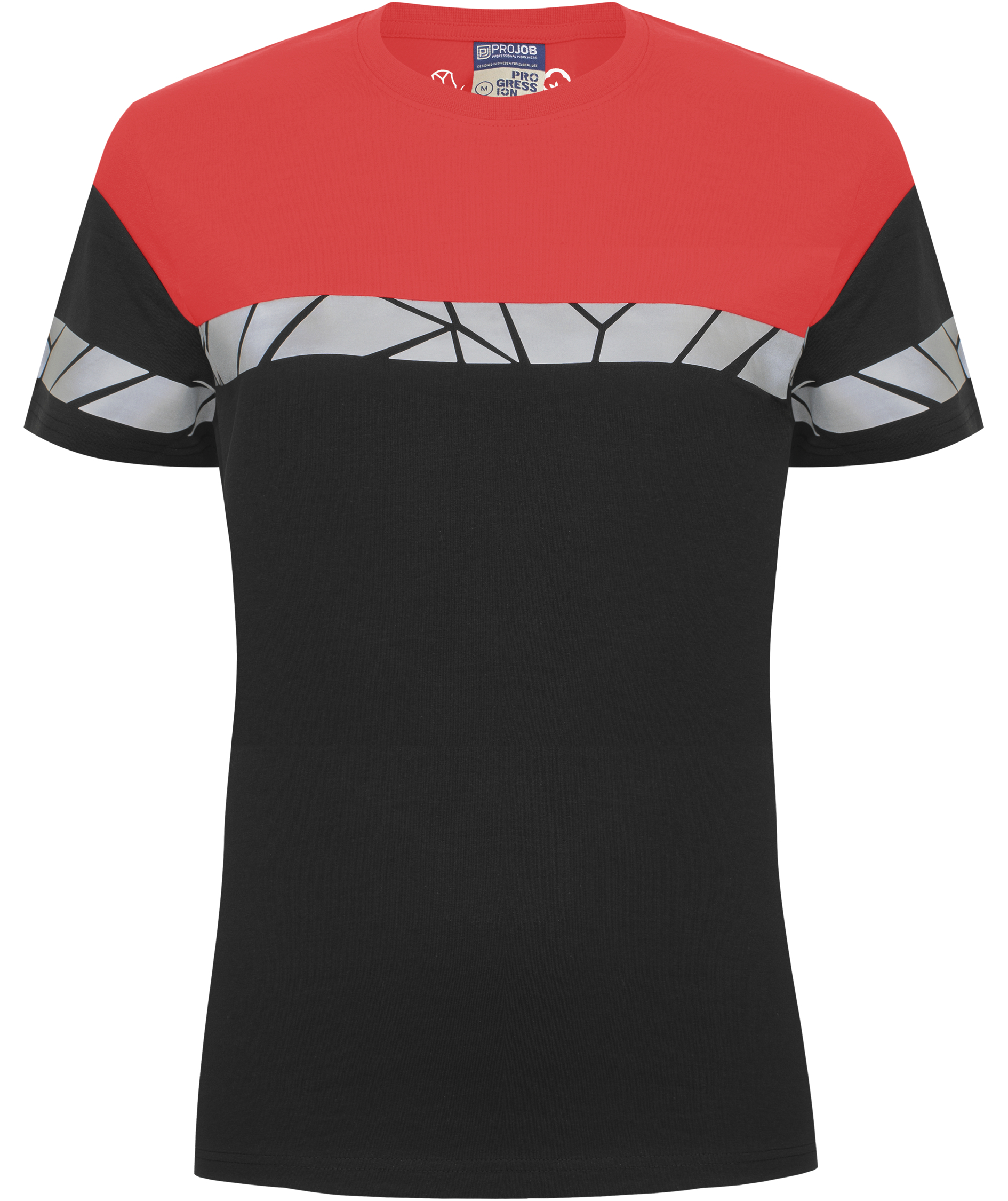 ProJob women's T-shirt 7005, Black/Red