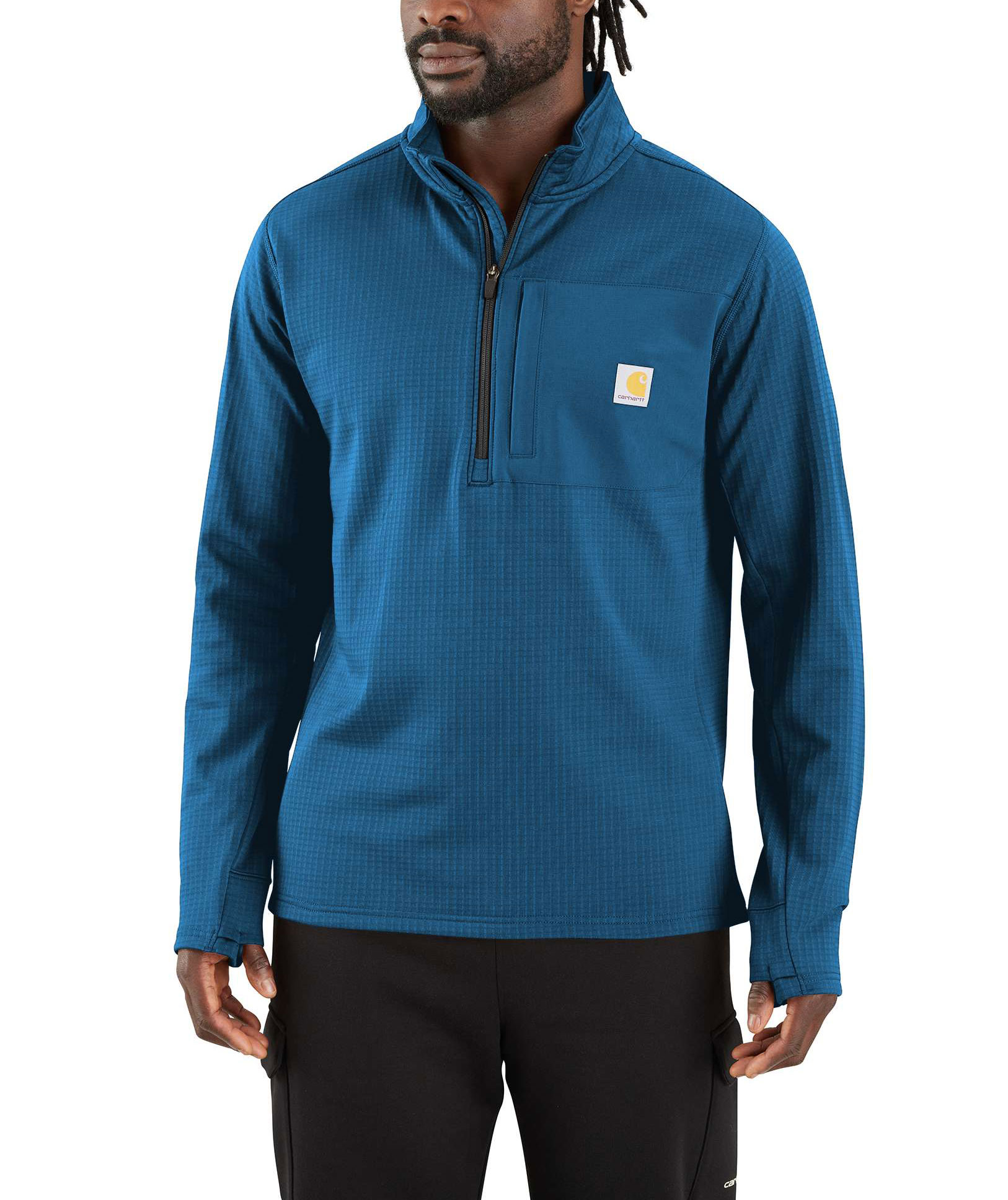 Carhartt Mock Neck half zip midlayer, Dark Horizon Blue