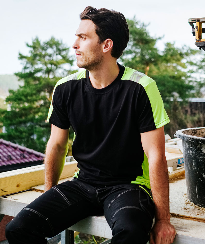 YOU Allentown Pro T-skjorte, Svart/Hi-Vis Gul