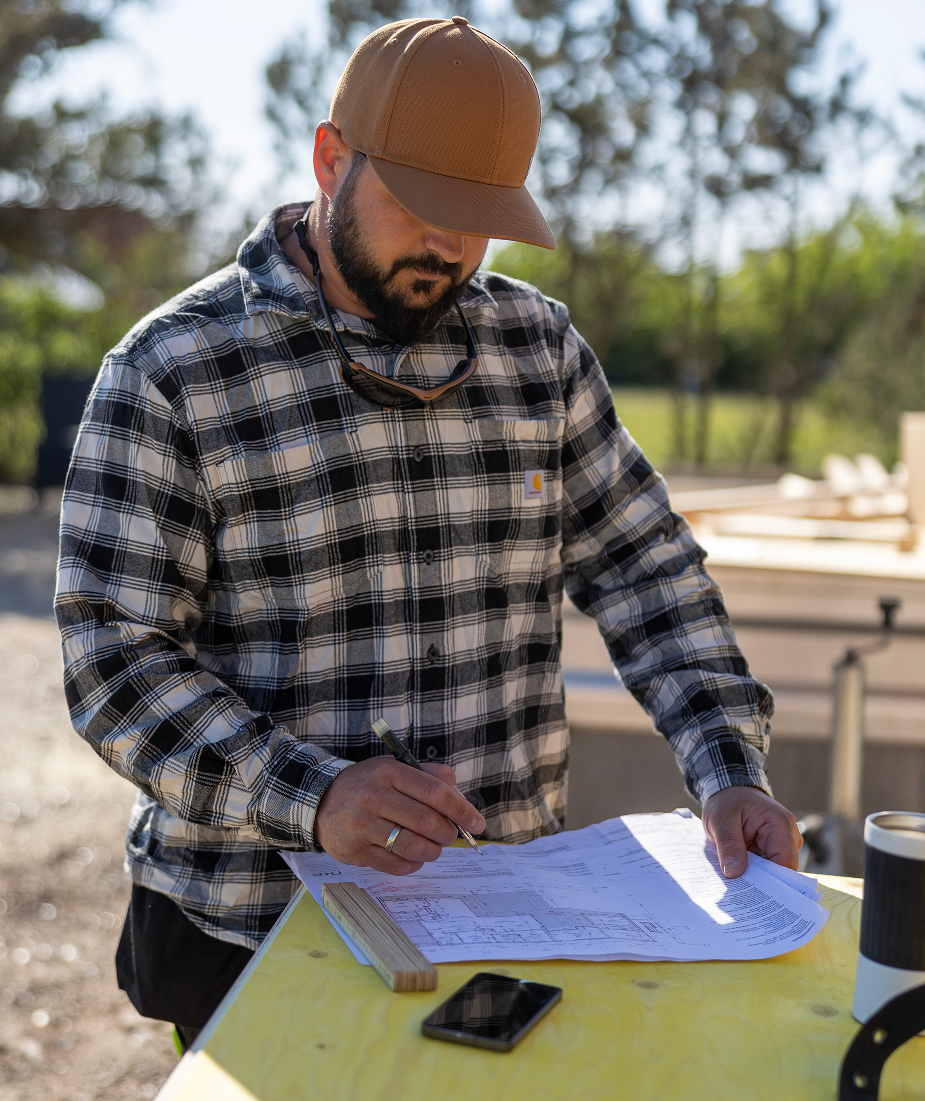 Carhartt  Midweight flannelskjorte, Malt, large image number 4