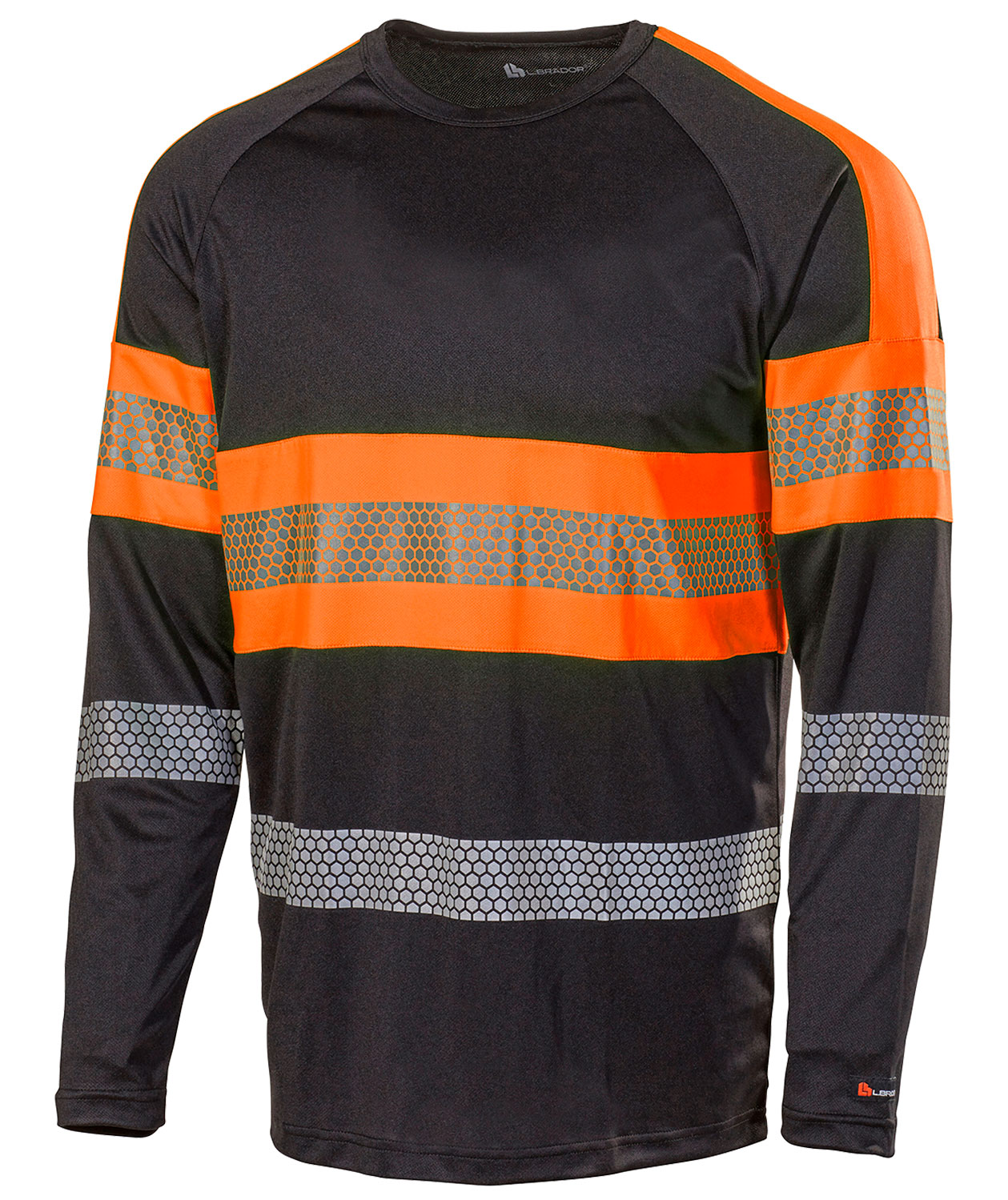 L.Brador 6111P l&aring;ng&auml;rmad T-shirt, Svart/Orange