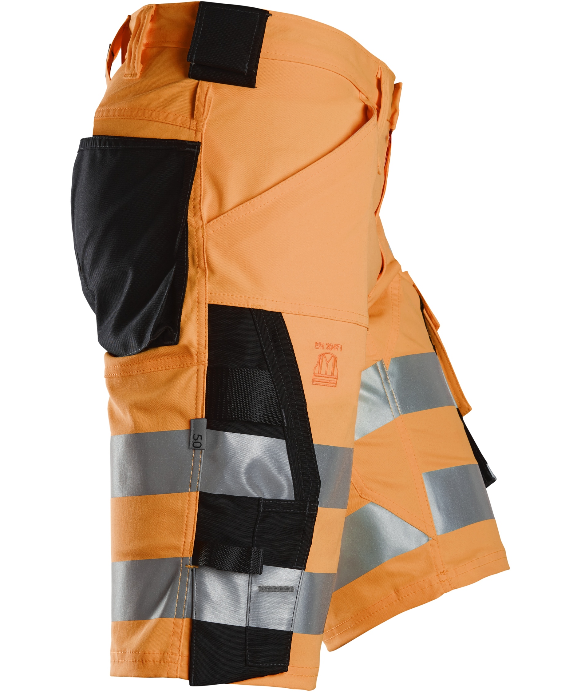 Snickers arbeidsshorts 6136, Hi-Vis Oransje/Svart, large image number 2
