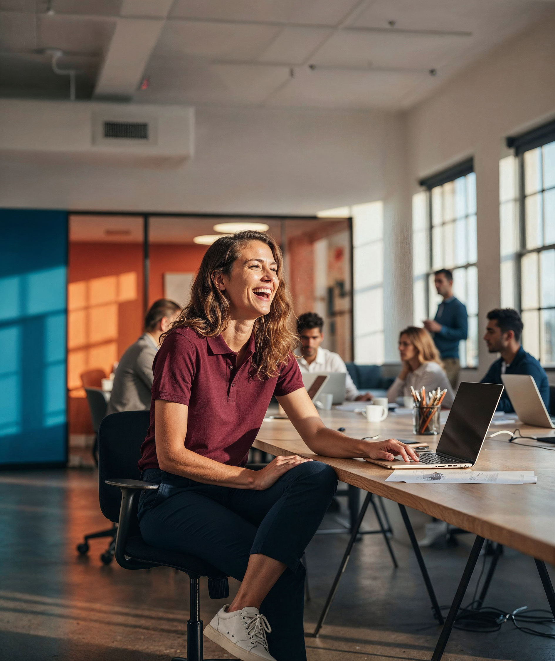 UM Regular fit pik&eacute;tr&ouml;ja, Brick, large image number 5