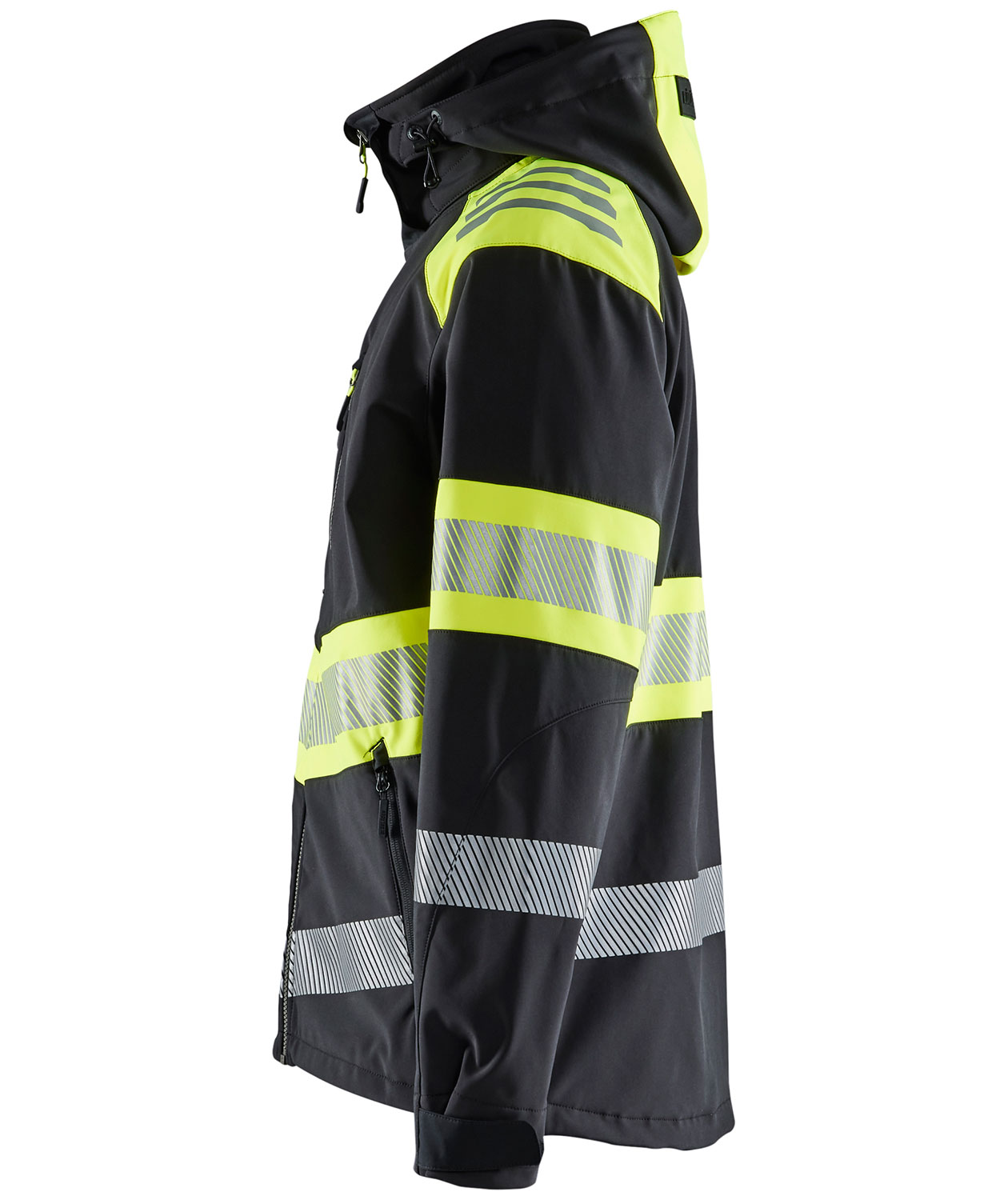 Bl&aring;kl&auml;der softshelljacka, Svart/Varselgul, large image number 3