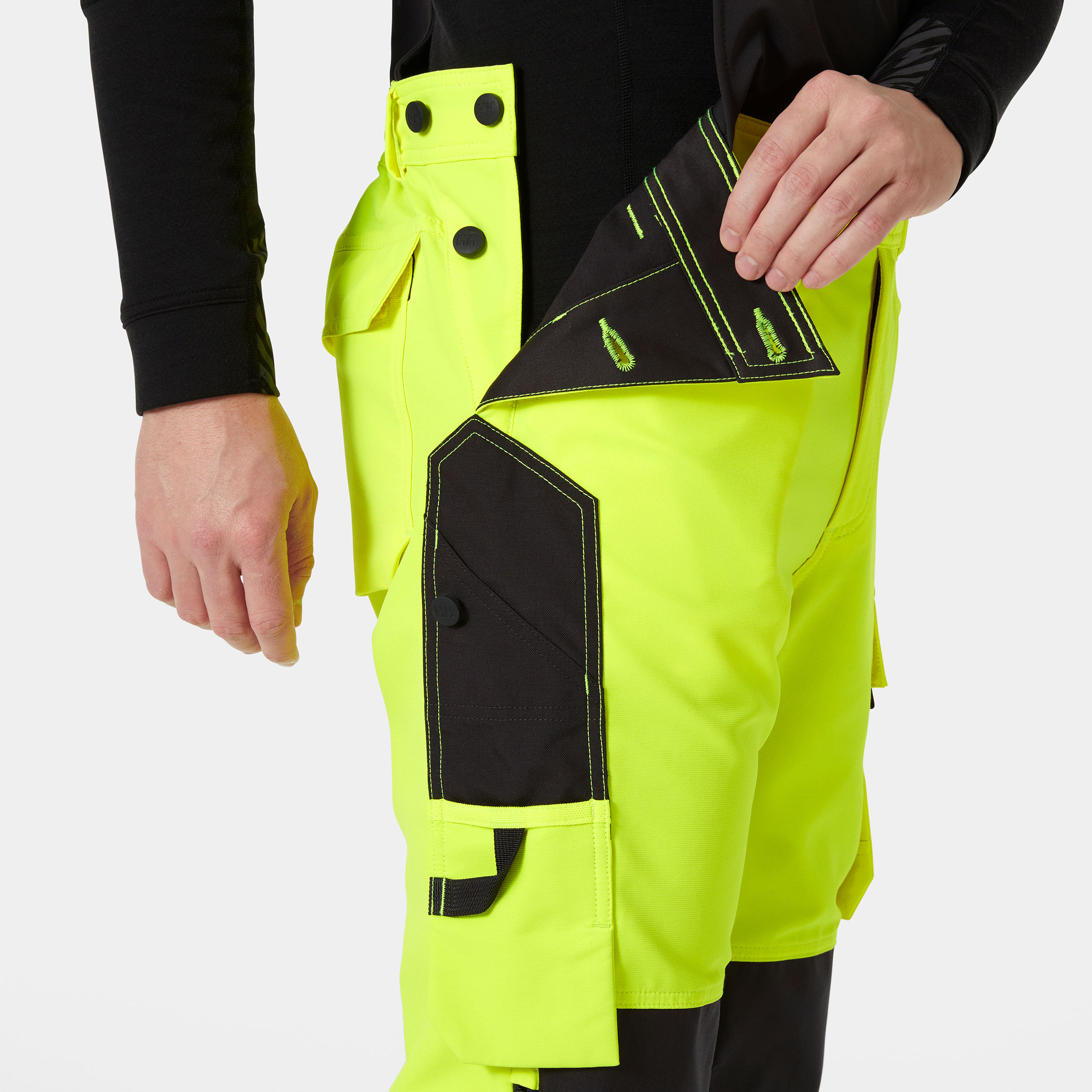 Helly Hansen Alna 4X h&auml;ngselbyxa full stretch, Varsel Gul/Ebony, large image number 6