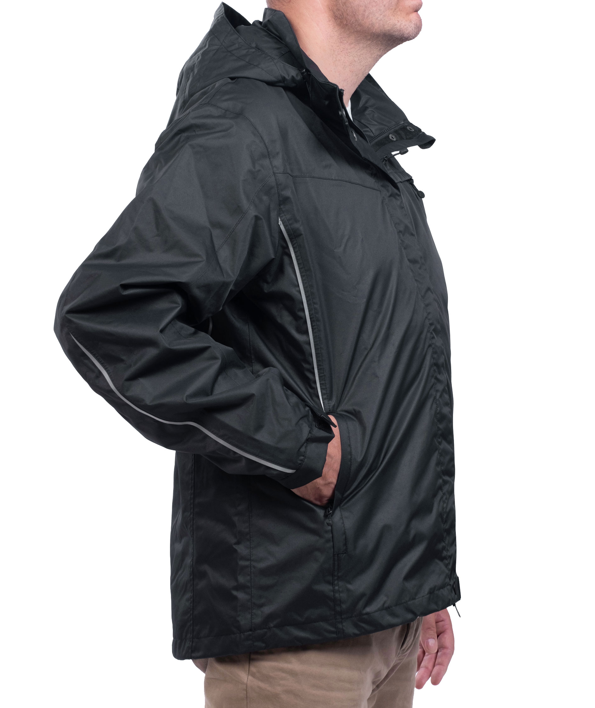 Pitch Stone Active-Pro Zip-in rain jacket, Black, large image number 5