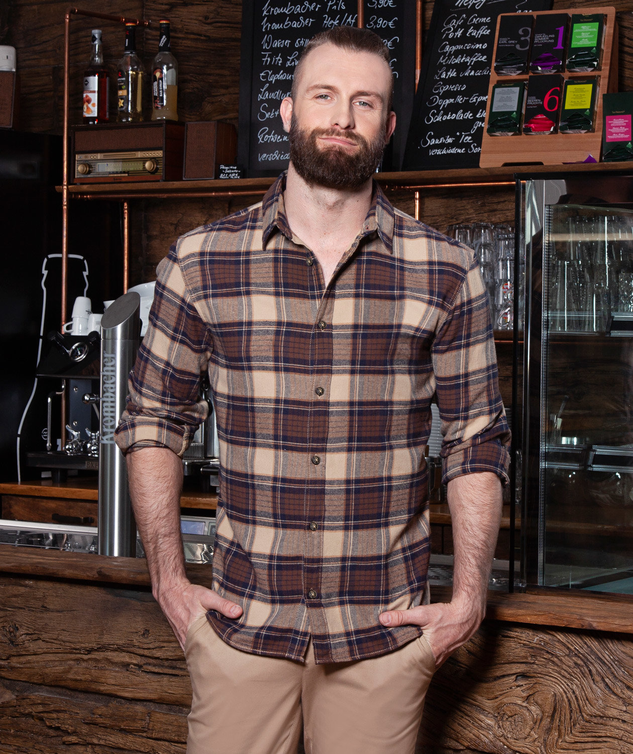 Karlowsky Essential Urban-Style Slim fit shirt, Sahara