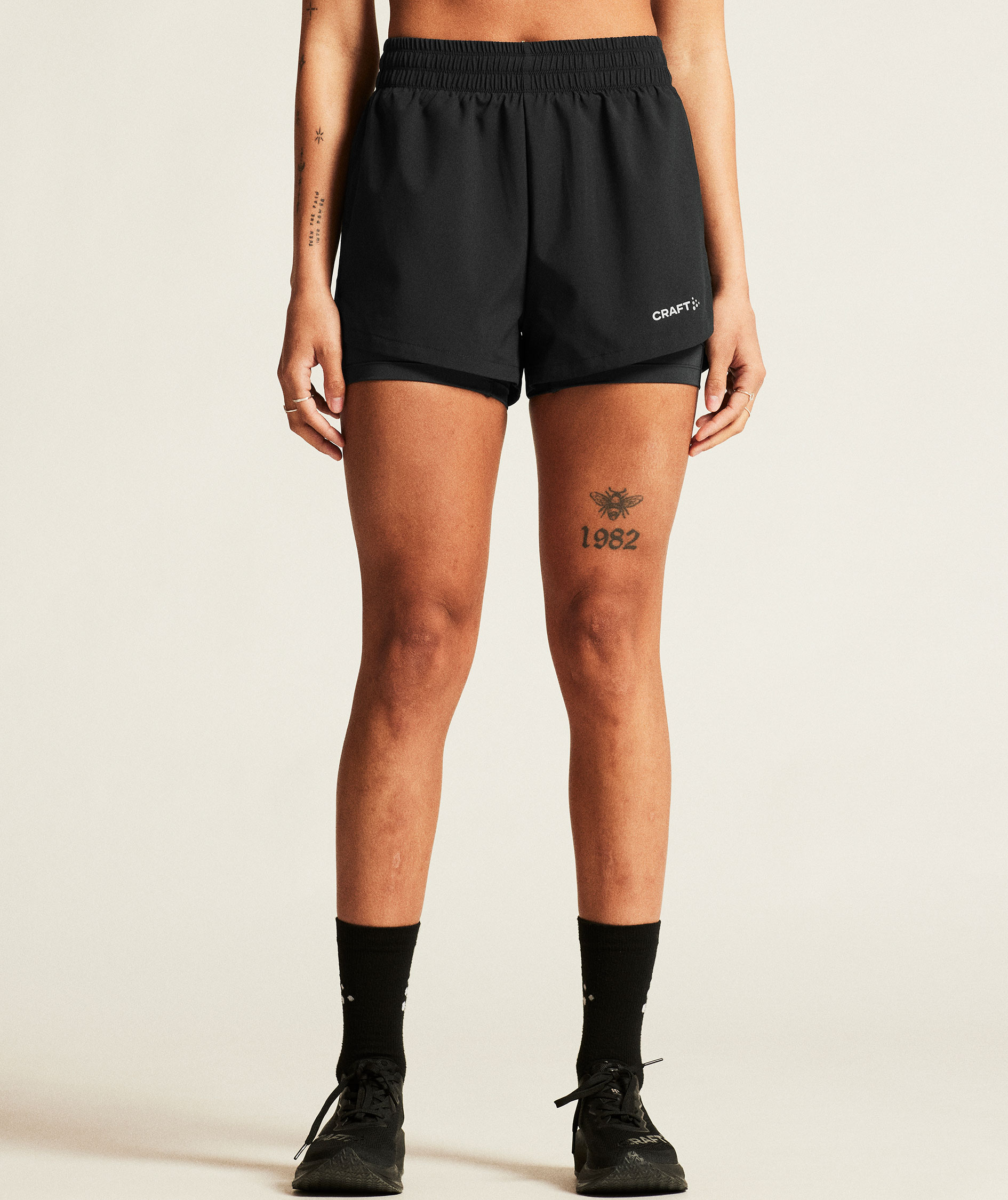 Craft ADV Essence 2-i-1 dame shorts 2, Black, large image number 7