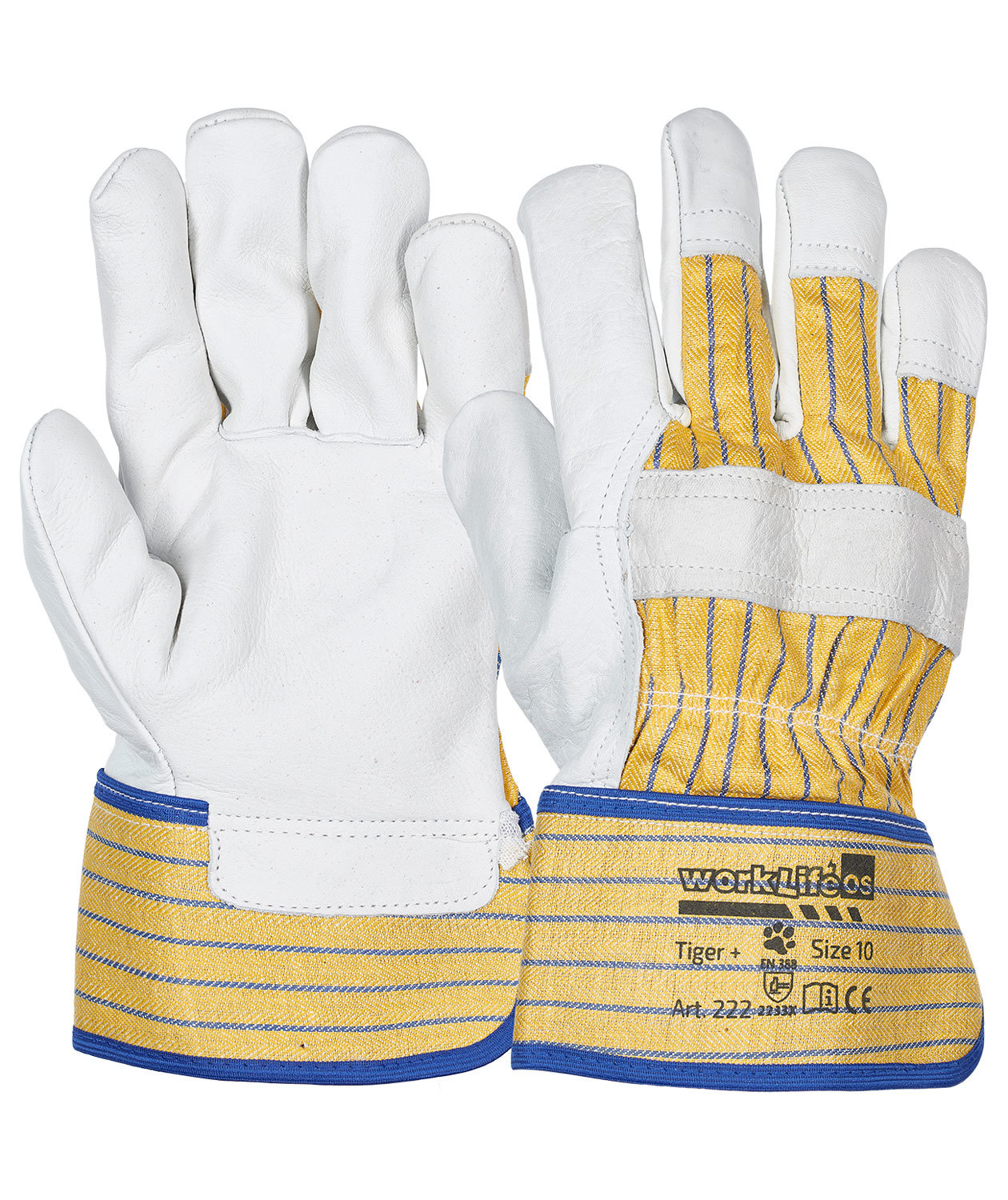 OS Tiger plus handskar, Bl&aring;/Vit/Gul
