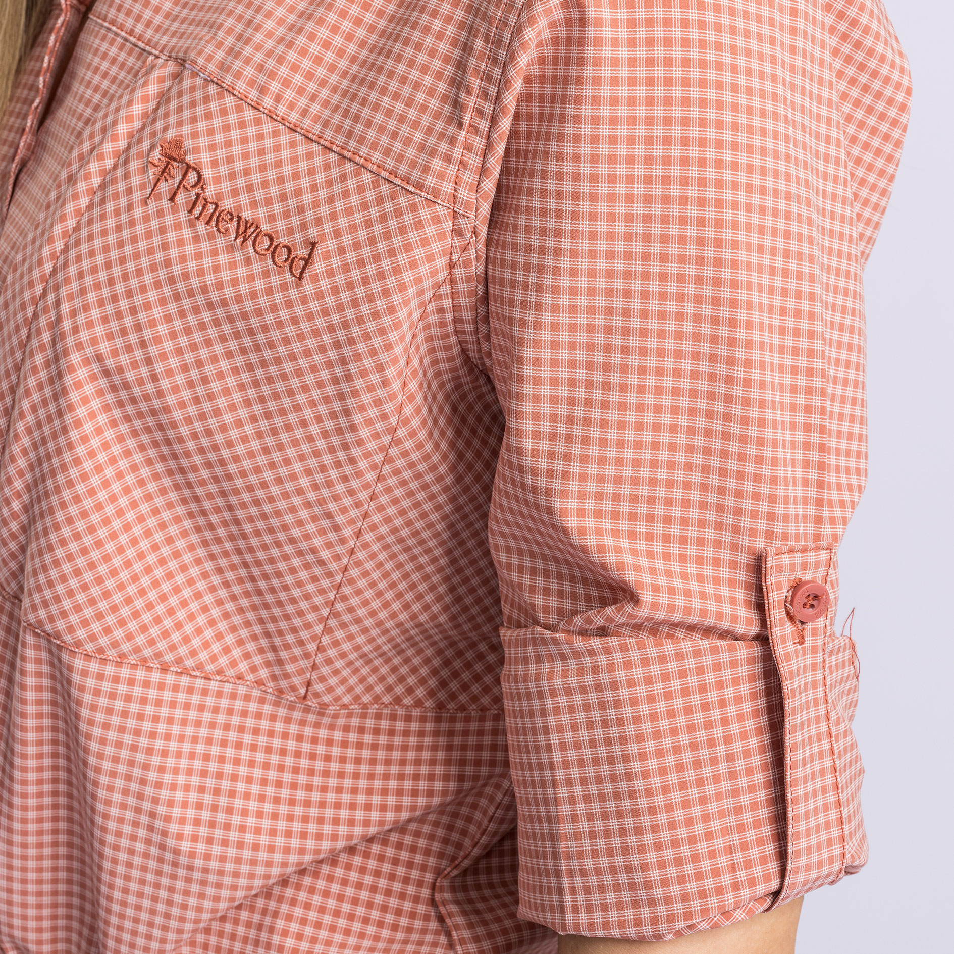 Pinewood NatureSafe dameskjorte, Brick Pink/Off White, large image number 5