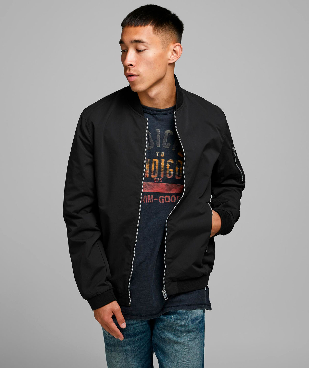 Jack & Jones JJERUSH bomberjacka, Svart