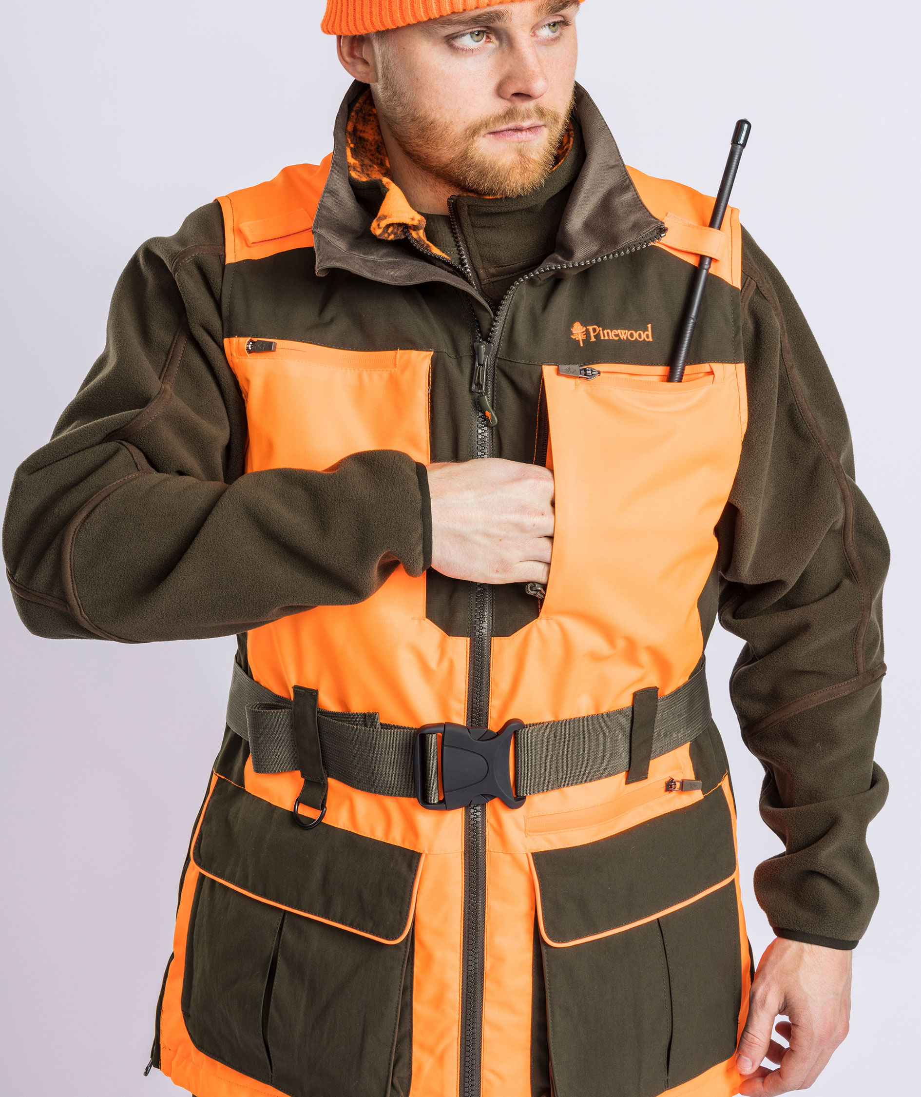 Pinewood Furudal Doghandler vest, Orange/Moss Green, large image number 7