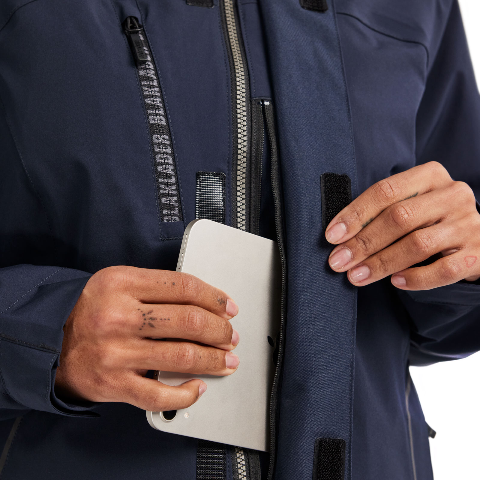 Bl&aring;kl&auml;der dame jakke full stretch, M&oslash;rk Marinebl&aring;/Svart, large image number 6