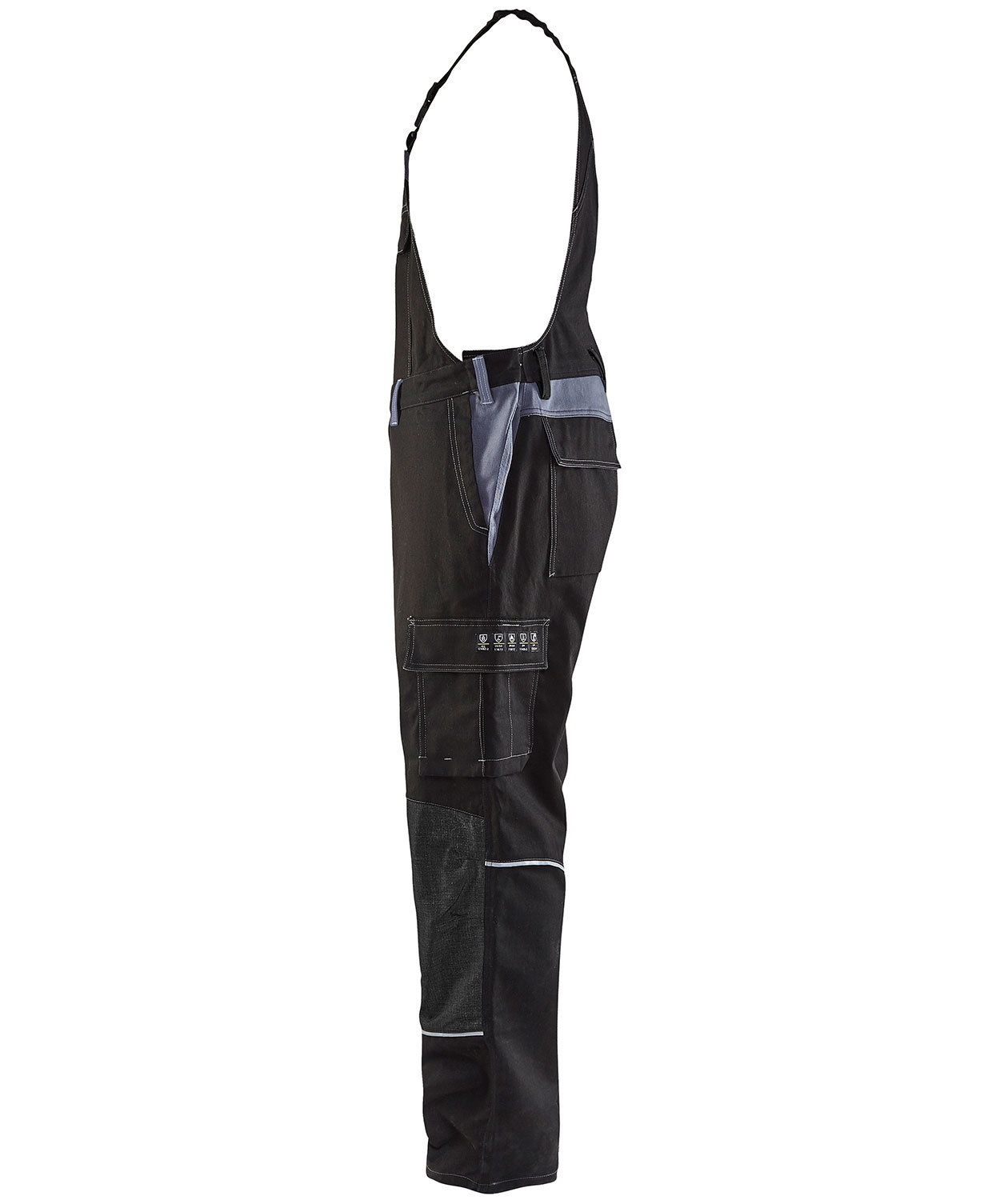 Bl&aring;kl&auml;der Anti-Flame bib and brace, Black/Grey, large image number 2
