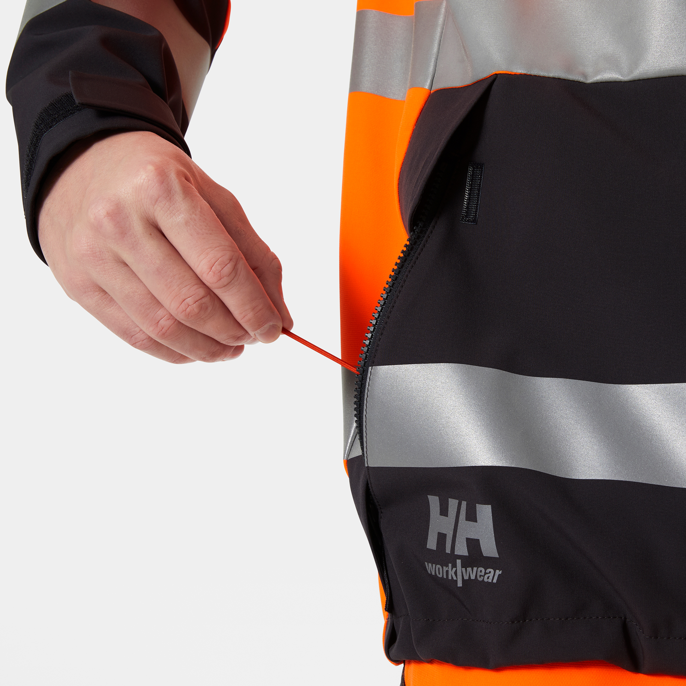 Helly Hansen Alna 4X Tech arbetsjacka full stretch, Varsel Orange/Ebony, large image number 7