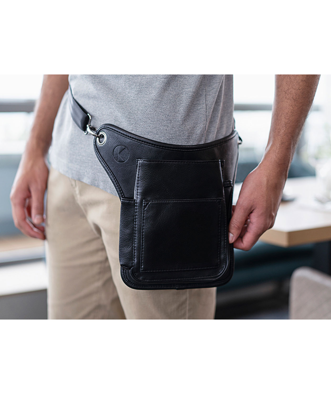 Karlowsky holster for waiter's purse with belt, Black