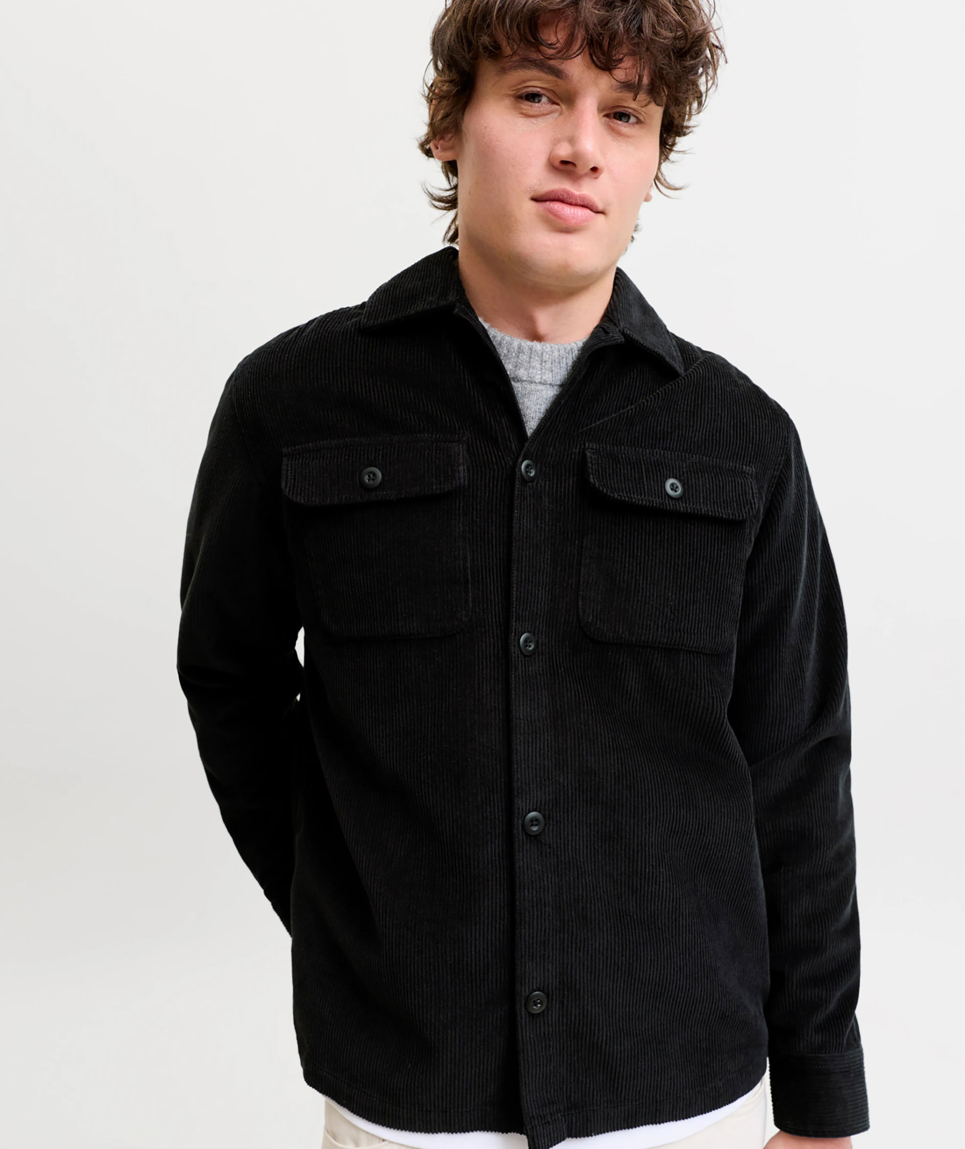 Jack & Jones JJEREGENT CORD Overshirt, Black, large image number 5