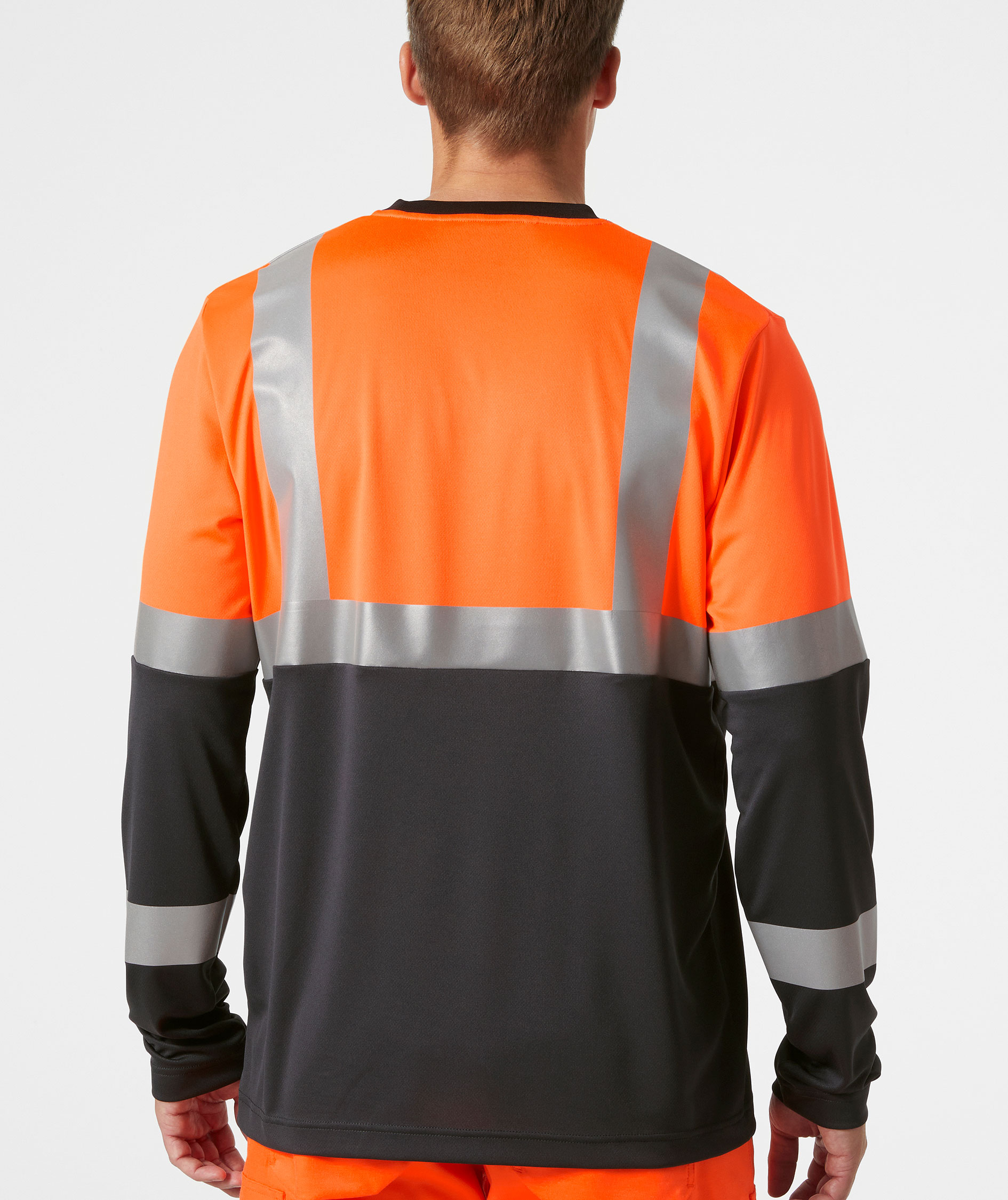 Helly Hansen Addvis lang&auml;rmliges T-Shirt, Hi-vis Orange/Ebony, large image number 3