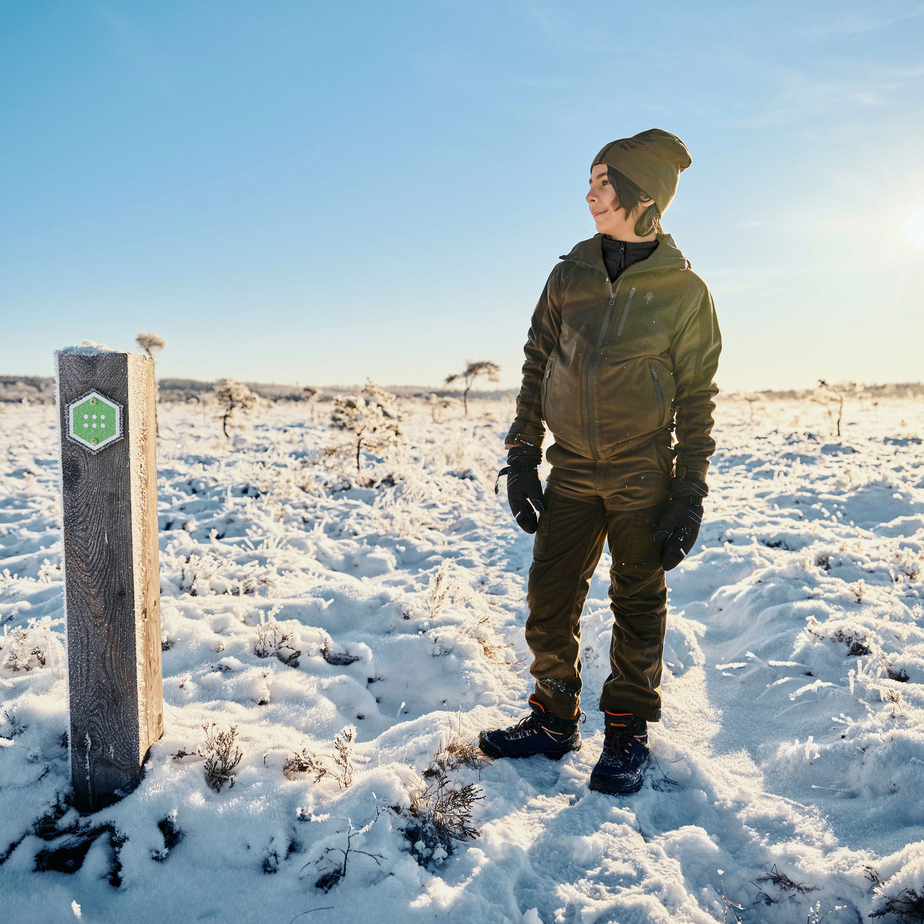 Pinewood Furudal Active bukser til b&oslash;rn, Mossgreen/ Dark Mossgreen, large image number 1