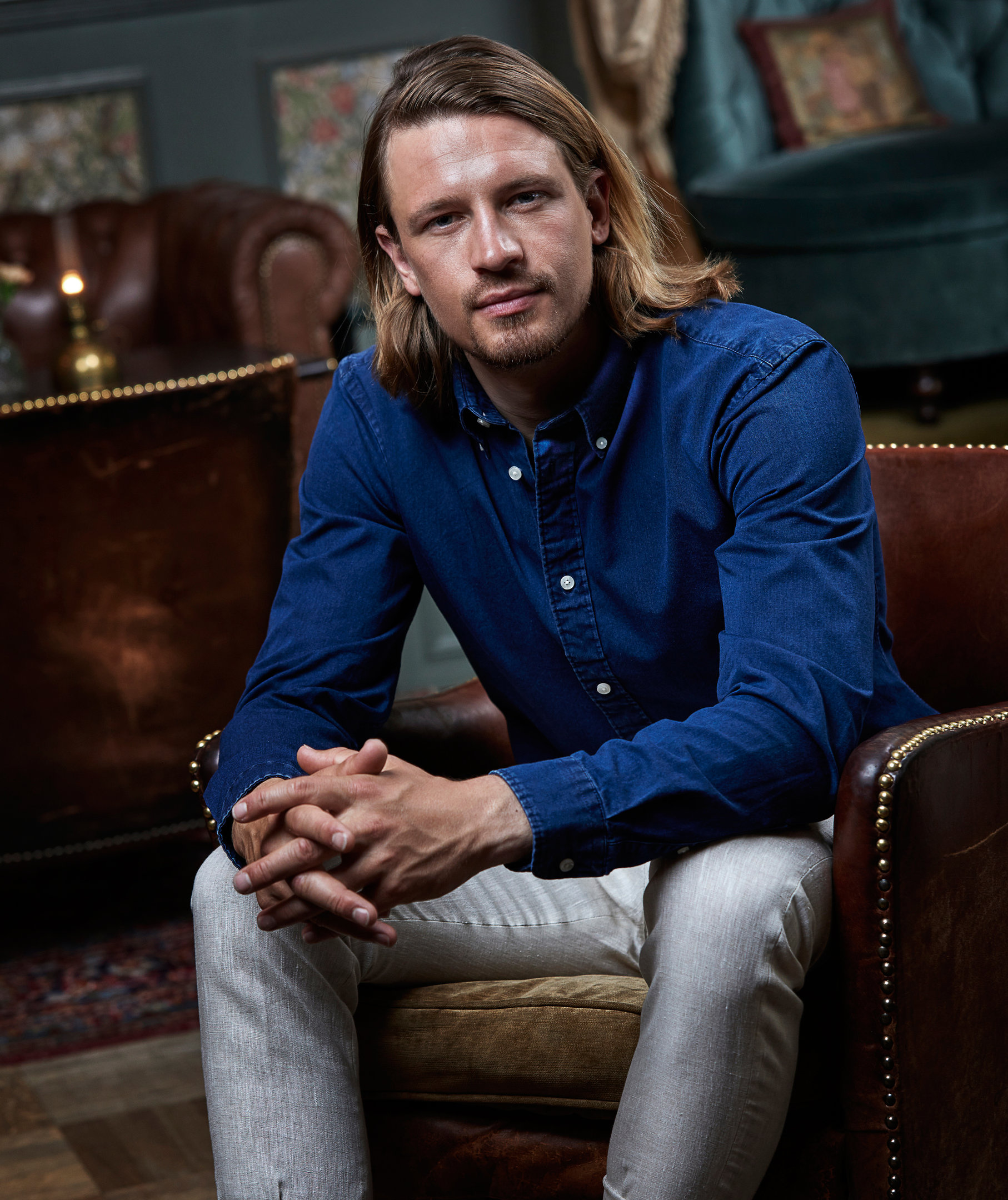 Tee Jays Casual Twill shirt, Indigo, large image number 3