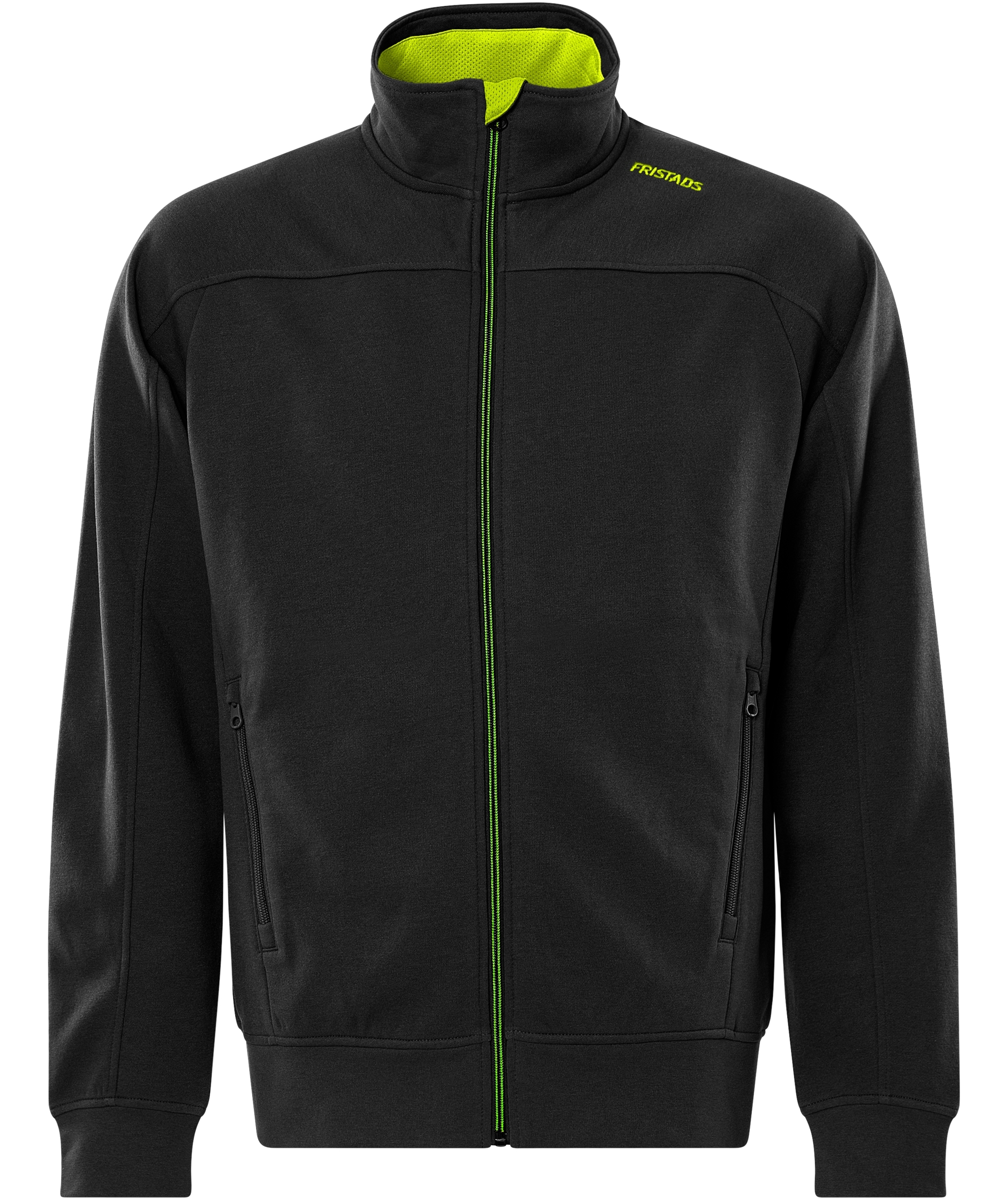 Fristads cardigan 7552 GSM, Svart/Hi-Vis Gul