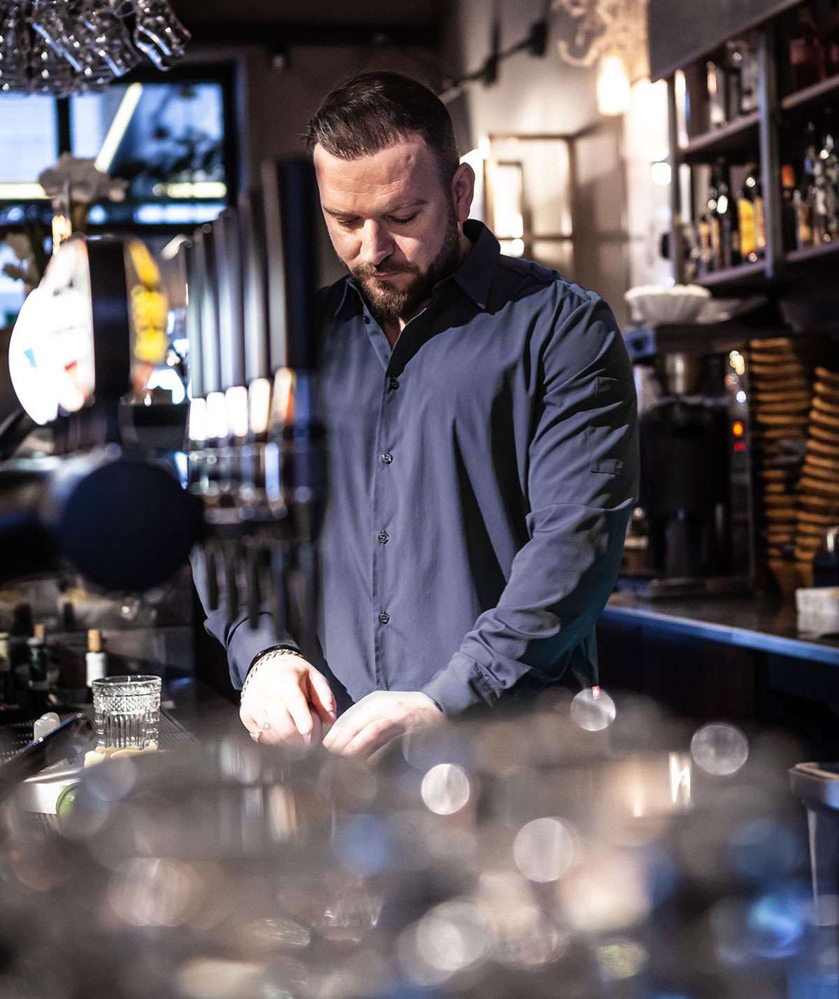 Segers 1013 Action stretch skjorta, Navy