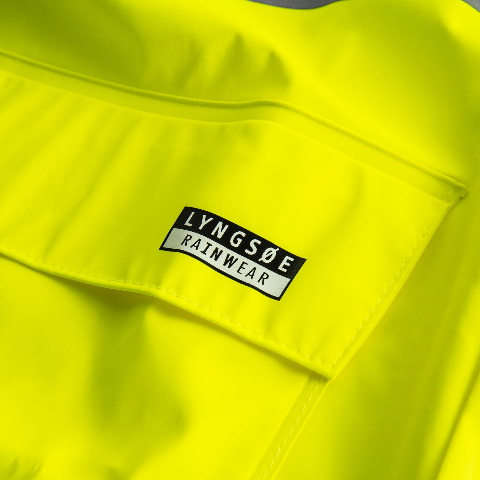 Lyngs&oslash;e PU regnfrakk, Hi-vis gul/marinebl&aring;, large image number 3