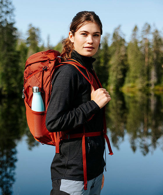 YOU Geiranger jacka dam med merinoull, Svart fl&auml;ckig