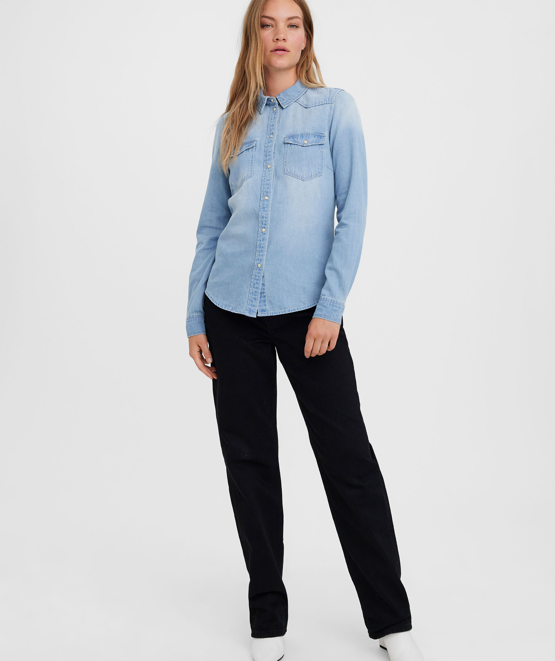 Vero Moda VMMARIA dame denimskjorte, Light Blue Denim, large image number 4