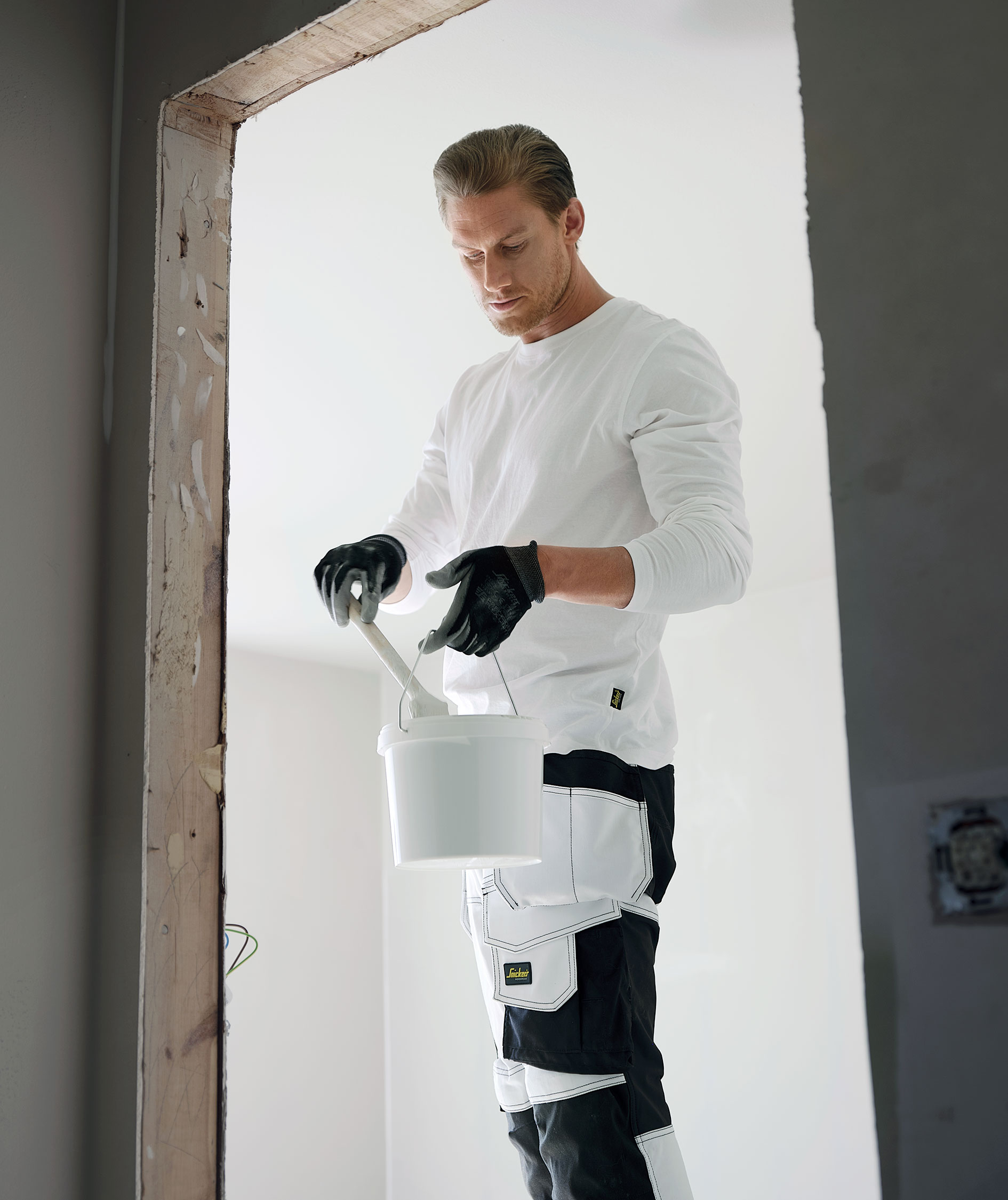 Snickers AllroundWork craftsman trousers 6251, White/black, large image number 4