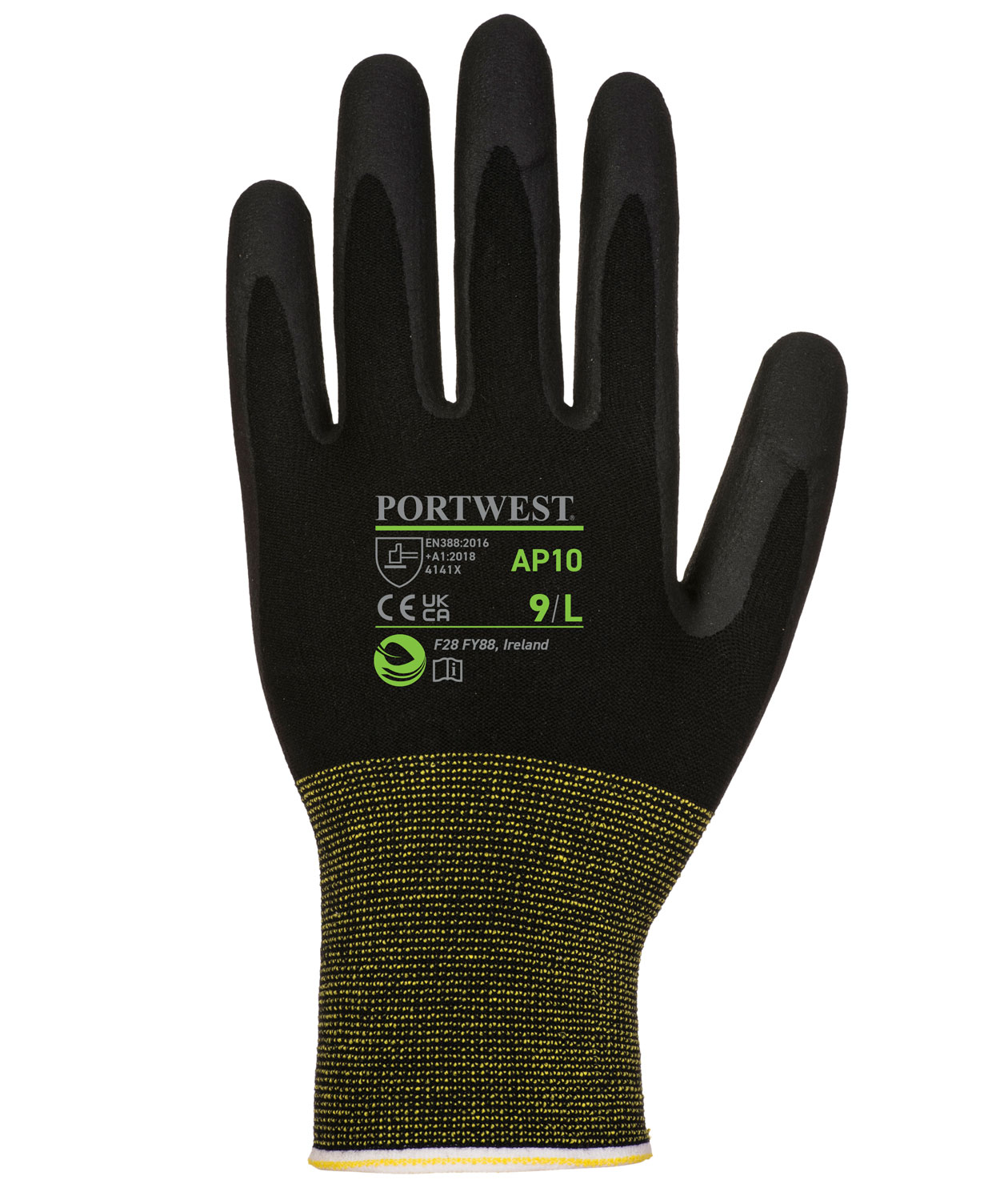 Portwest AP10 12-pack work gloves, Black, large image number 1